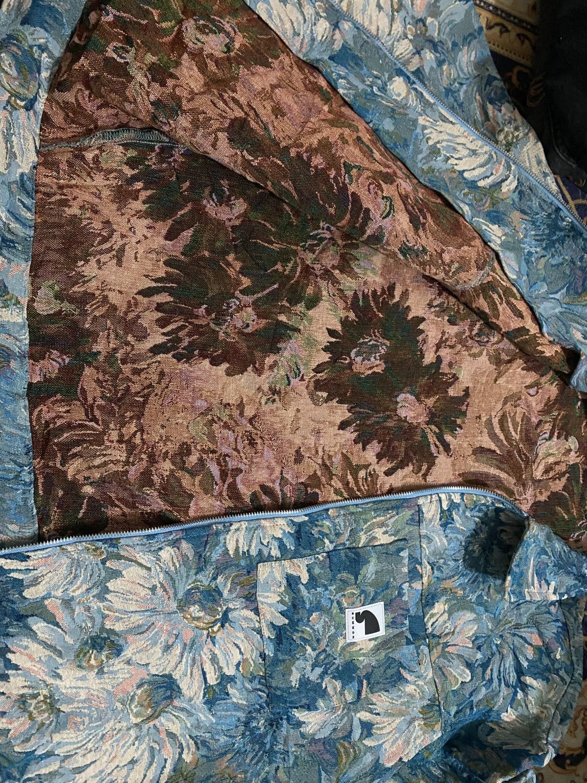 Vintage Sumwon Floral Tapestry Jacket Blue Vintage Aesthetic Zip-Up Size US L / EU 52-54 / 3 - 18 Thumbnail
