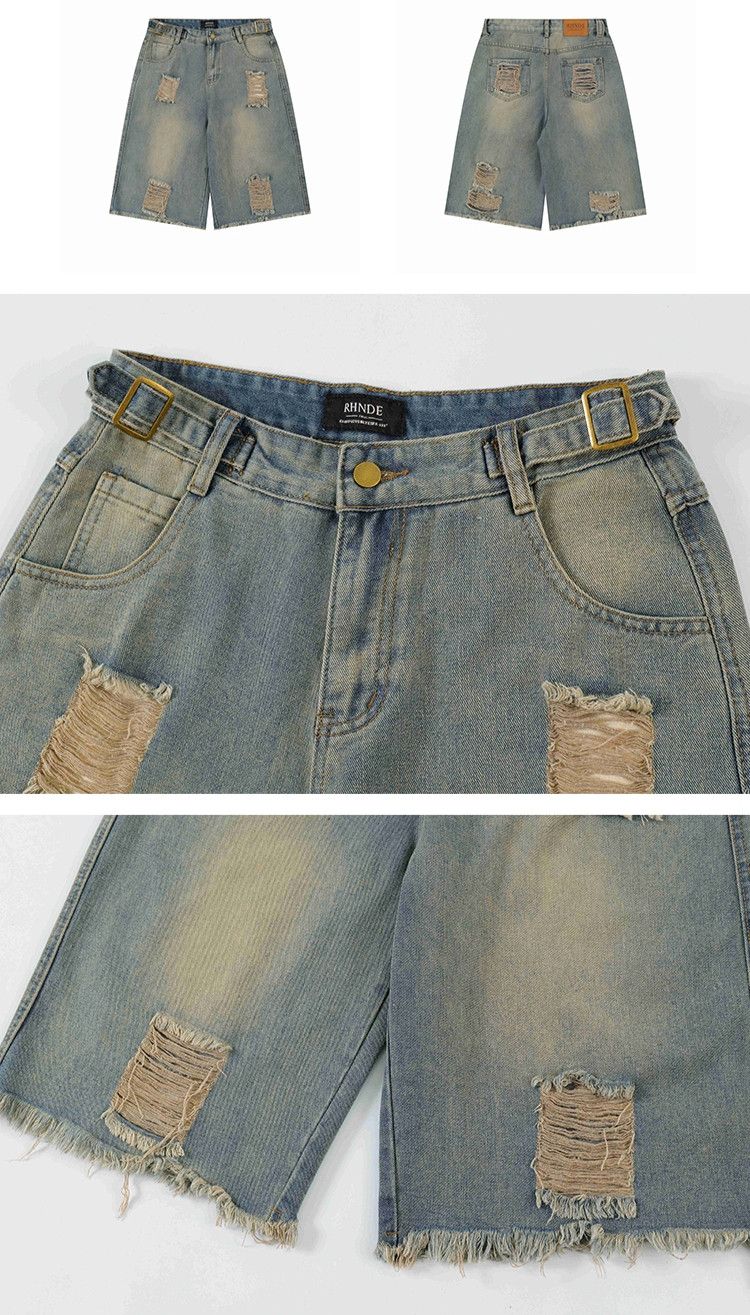 Japanese Brand × Vintage Ripped Washed Burr Edges Jorts Size US 33 - 5 Thumbnail