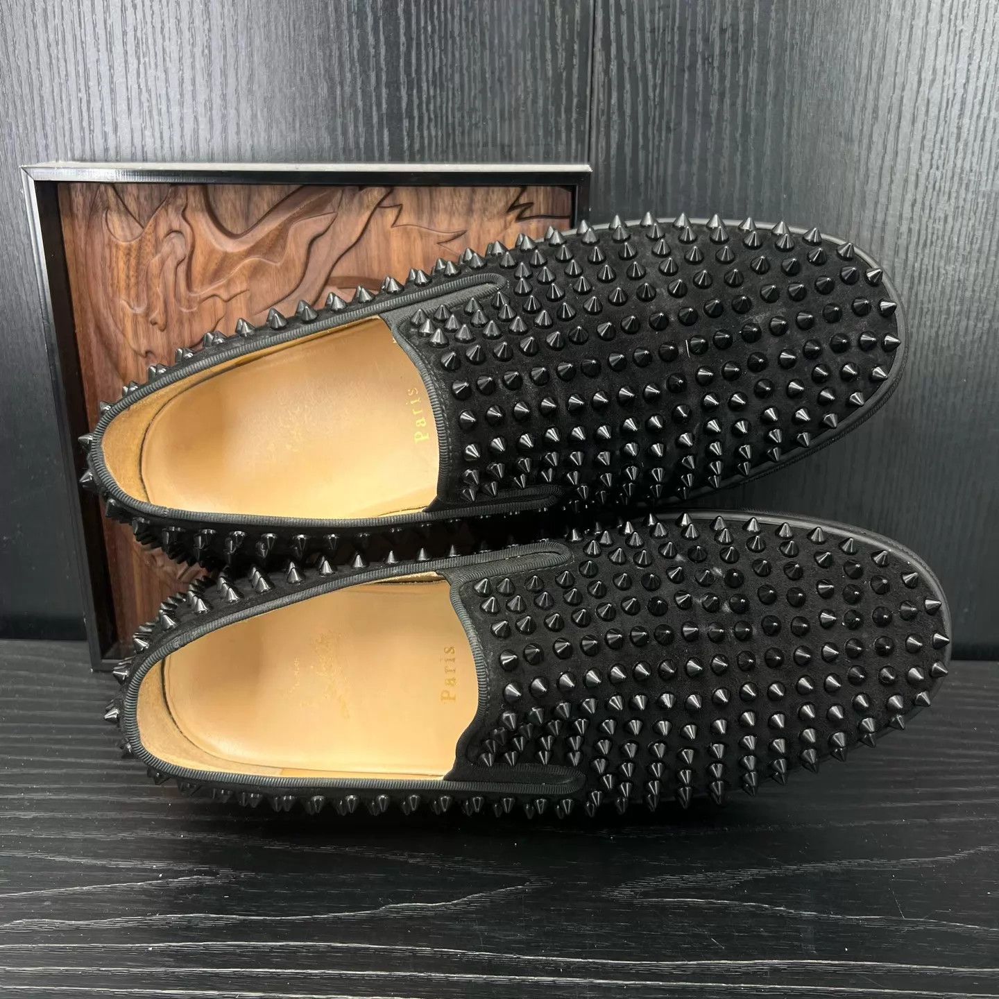 Christian Louboutin CL Full Rivets Black Slip-On Size 41 Size US 8 / EU 41 - 7 Thumbnail