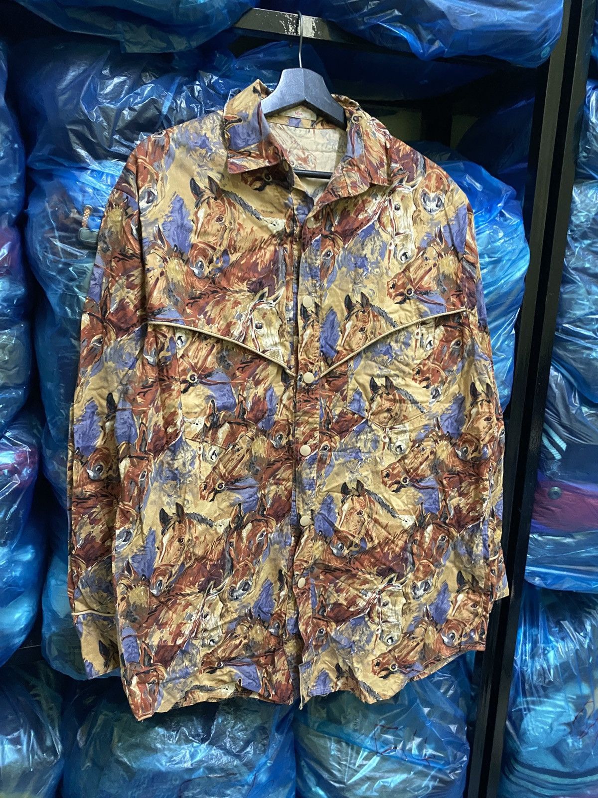 Handmade VINTAGE HANDMADEHORSE MOTIVE WESTERN SHIRT Size US L / EU 52-54 / 3 - 3 Thumbnail