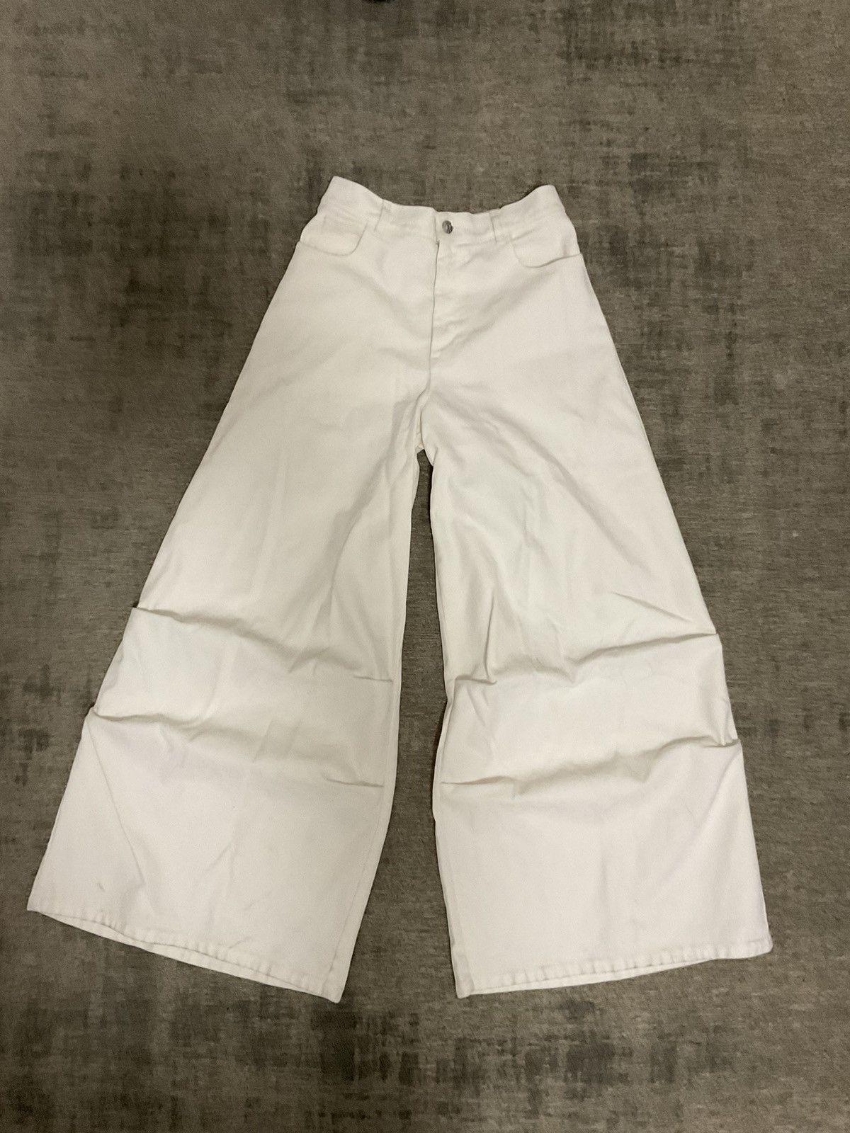 image of Marni Flocked Denim Super Baggy Pants 40 Eu in White, Men's