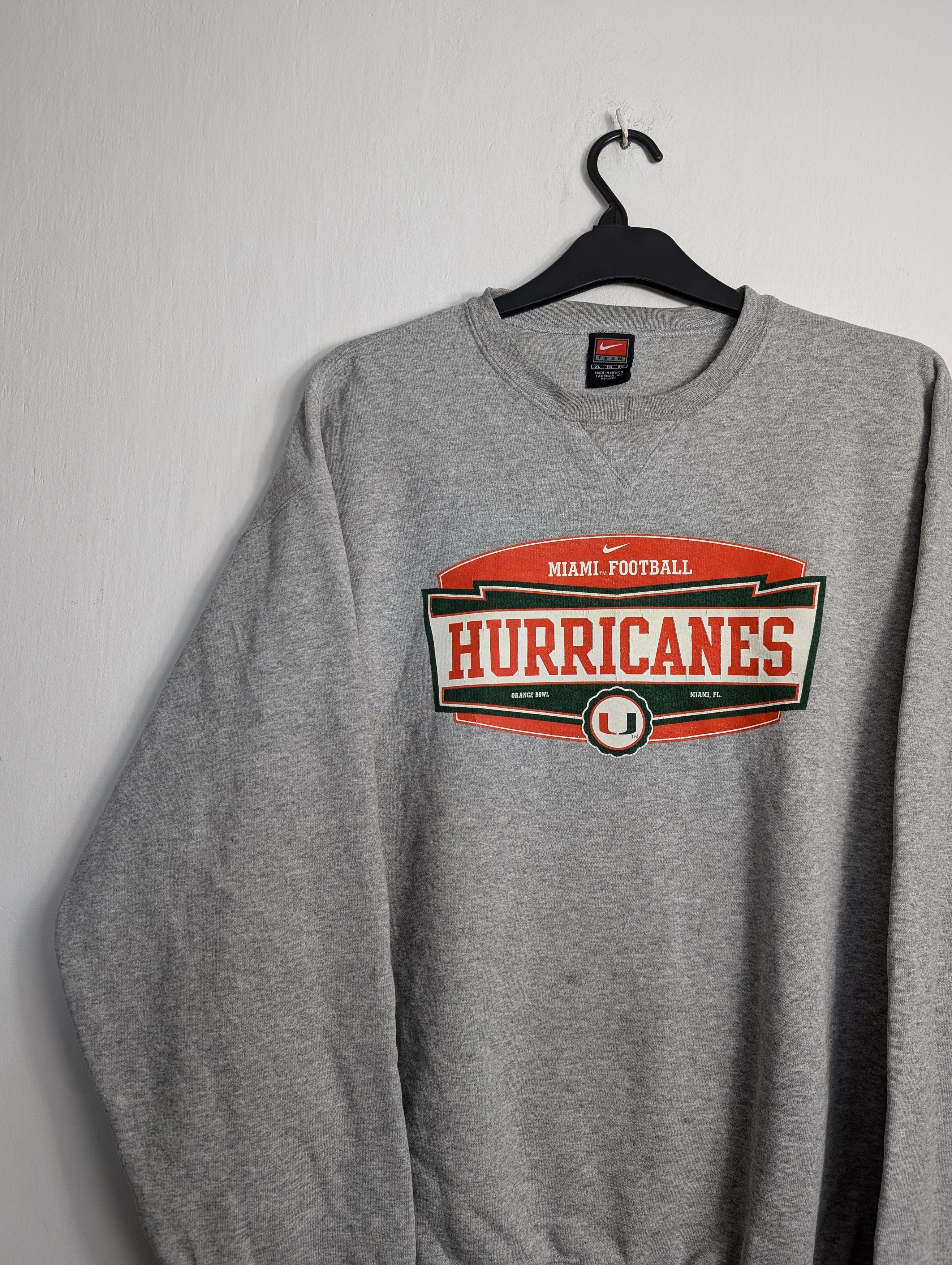 Nike Vintage Nike Miami Hurricanes Sweatshirt Boxy Grey Y2K XL Size US XL / EU 56 / 4 - 2 Thumbnail