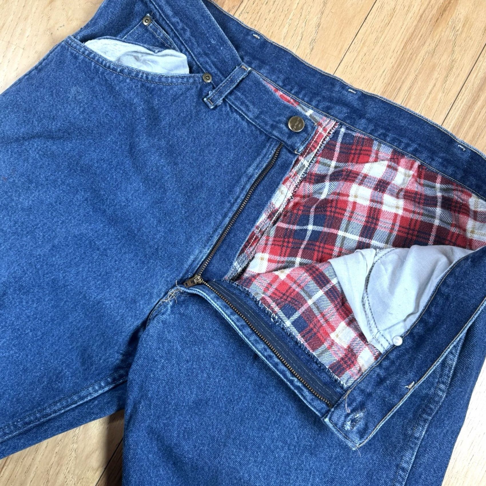 Carhartt VINTAGE Carhartt Flannel Lined Jeans Mens 36x29 Blue Straight Relaxed Workwear Size US 36 / EU 52 - 2 Thumbnail