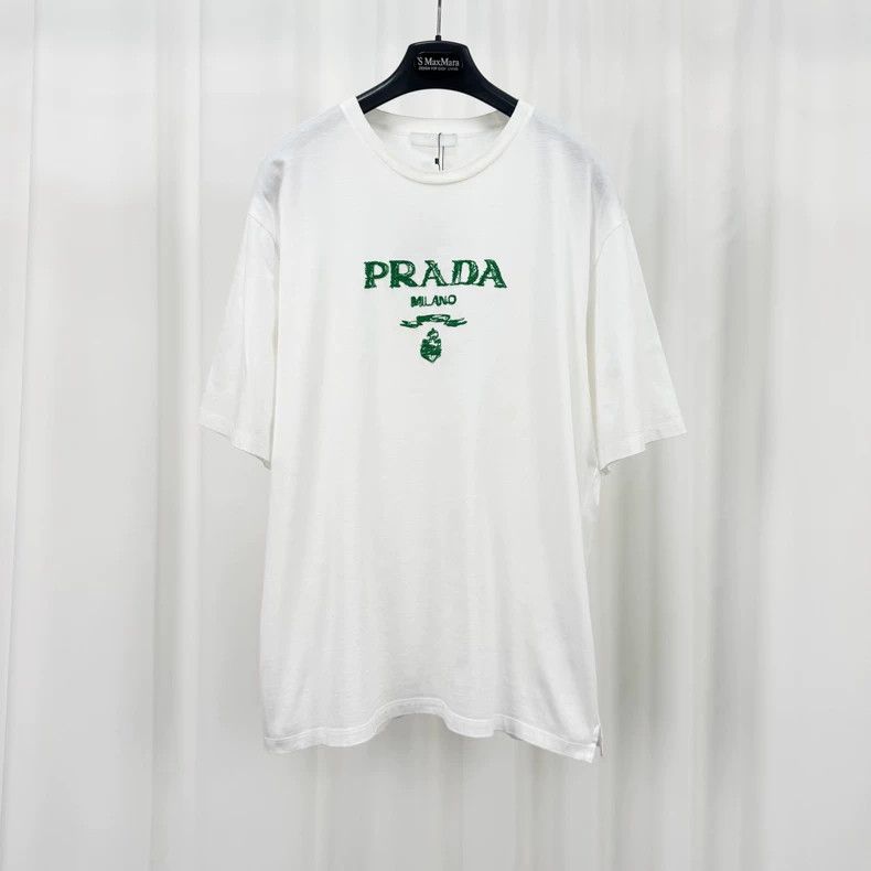 Prada Embroidered Letter Short Sleeve - dmc