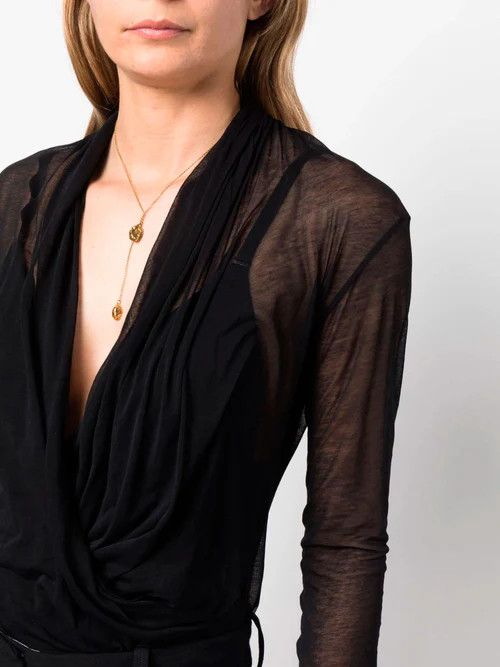 Saint Laurent Paris o1s1wg111024 Cache Coeur Jersey Transparent in Black Size S / US 4 / IT 40 - 4 Thumbnail