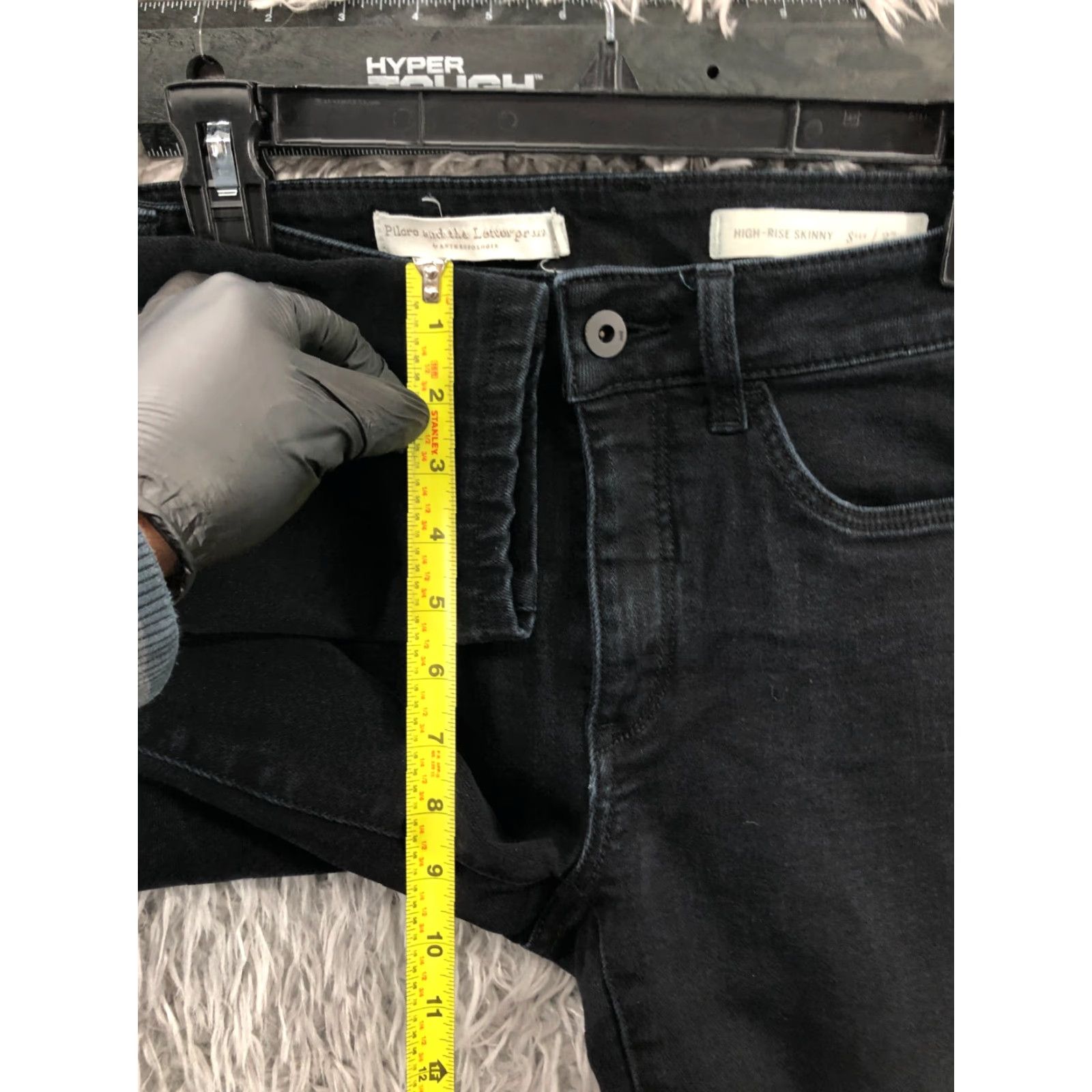 Anthropologie Pilcro and The Letterpress Jeans Size 27 Womens Black Dark Wash High Rise Skinny Denim 5-Pocket Size 27" / US 4 / IT 40 - 4 Thumbnail