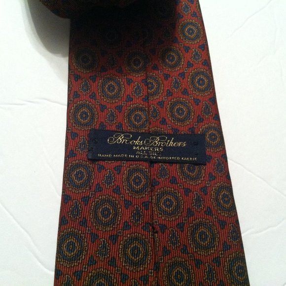 Brooks Brothers BROOKS BROTHERS MENS NEW BLOOD ORANGE SILK TIE WIDTH: 3 1/2" Size ONE SIZE - 3 Thumbnail