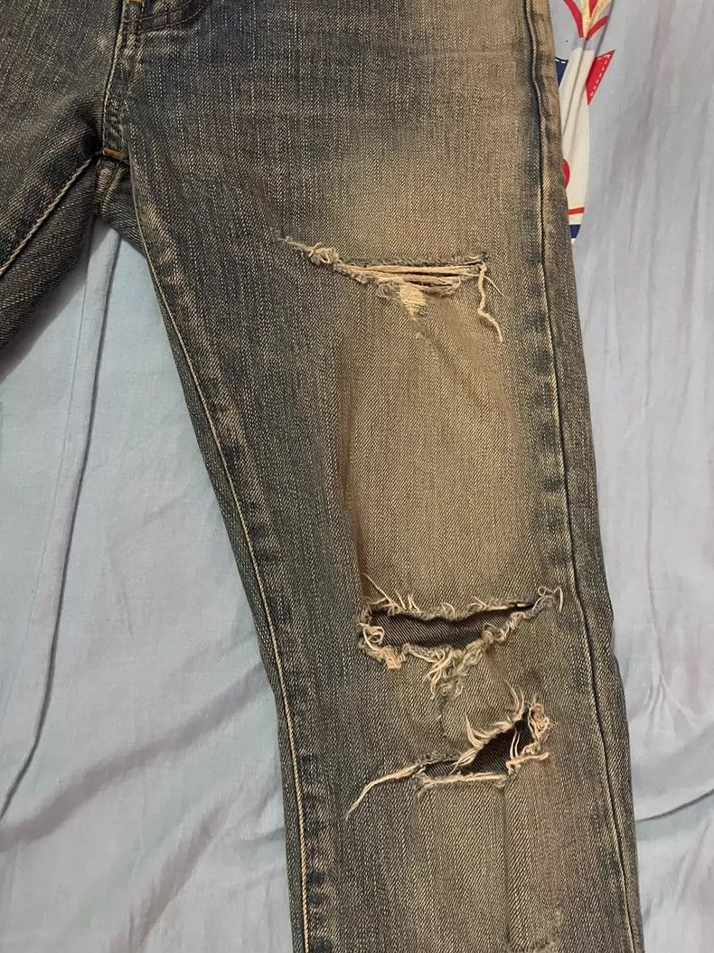 Yves Saint Laurent saint laurentThe Big Wreck Yellow Muddy Wash Ripped Jeans 2 Size US 27 - 4 Thumbnail