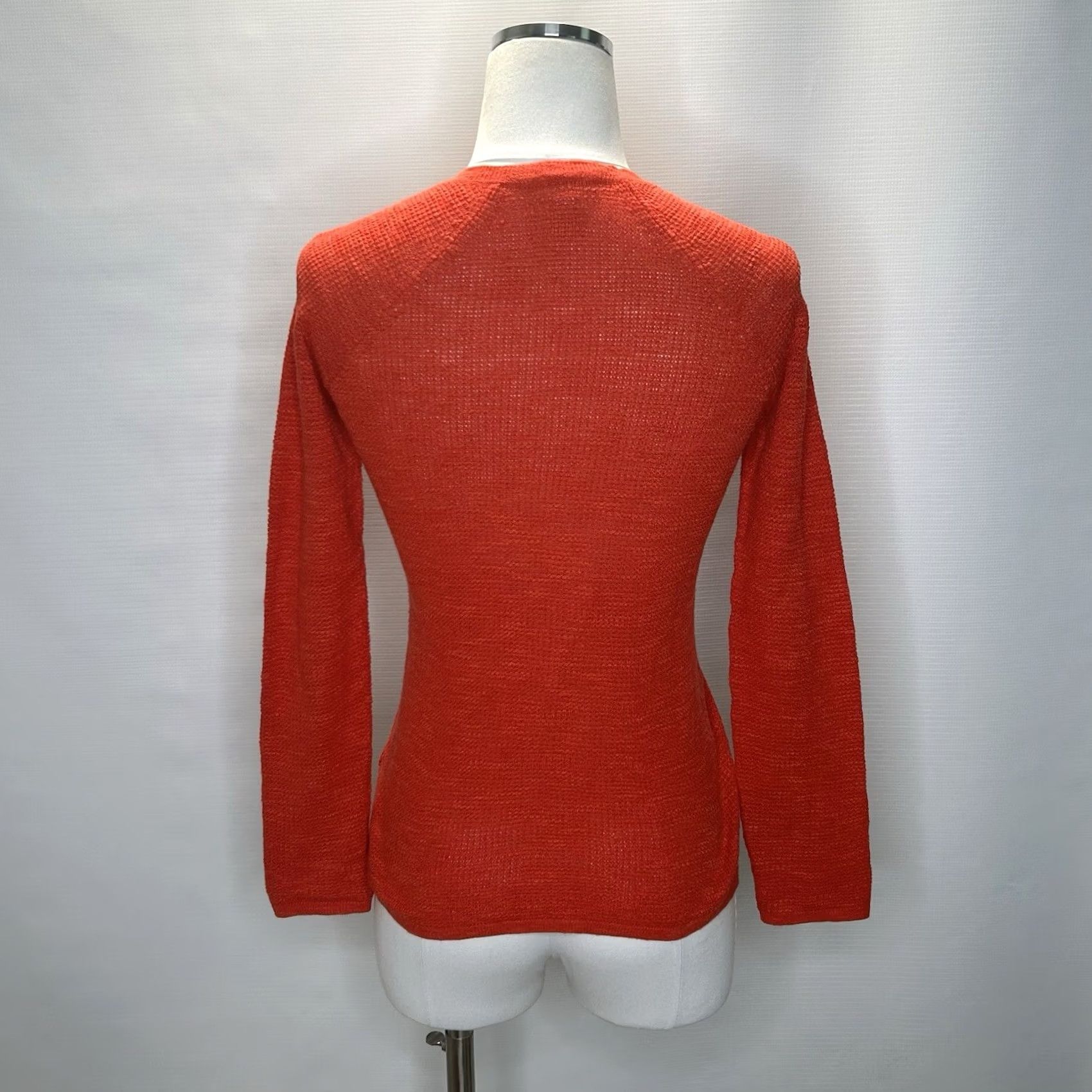 Eileen Fisher VINTAGE Eileen Fisher Cornsilk Organic Linen Cotton Waffle Knit V-Neck Sweater PP XS Size XXS / US 00 / IT 34 - 3 Thumbnail