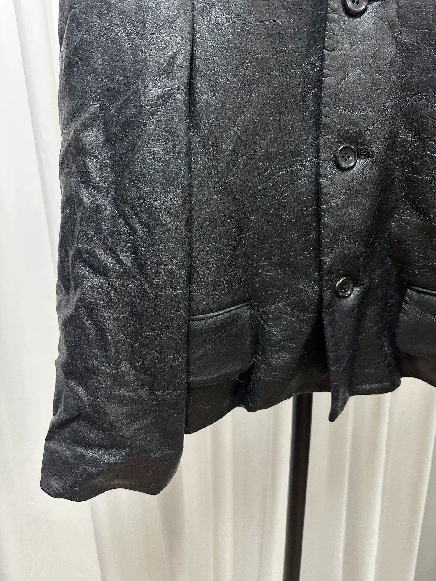 Comme des Garcons CDG Tricot Vintage Faux Leather Mand Coll Jkt (Bust 98, L62) Size ONE SIZE - 3 Thumbnail