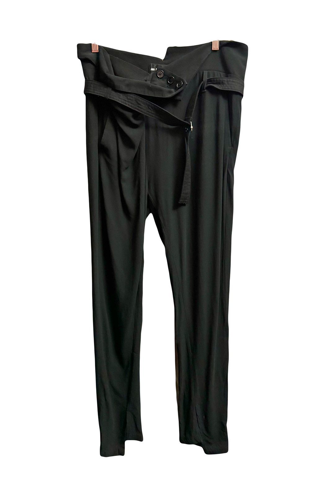 Ann Demeulemeester ann demeulemeester asymmetrical black wool pants 36 fr Size 26" / US 2 / IT 38 - 1 Thumbnail
