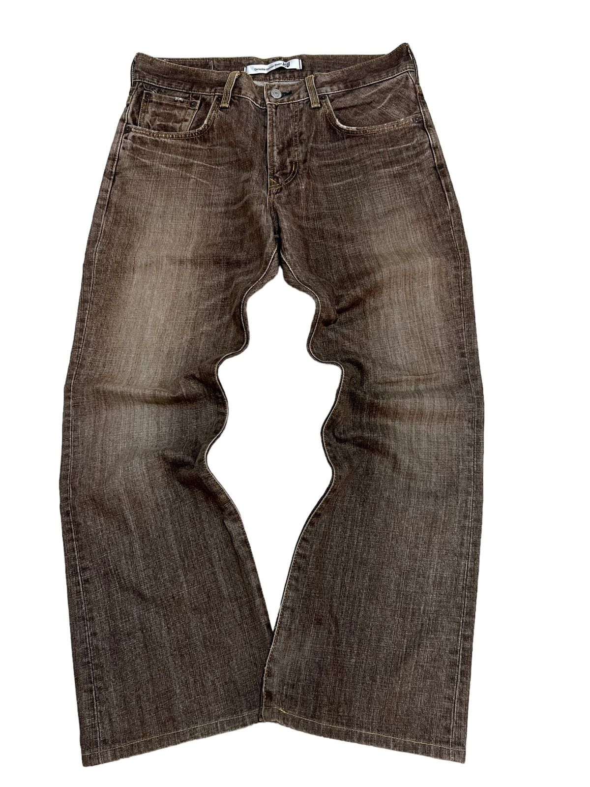 Pre-owned 20471120 X Beauty Beast Edwin Mud Wash Flared Denim Jeans In Brown