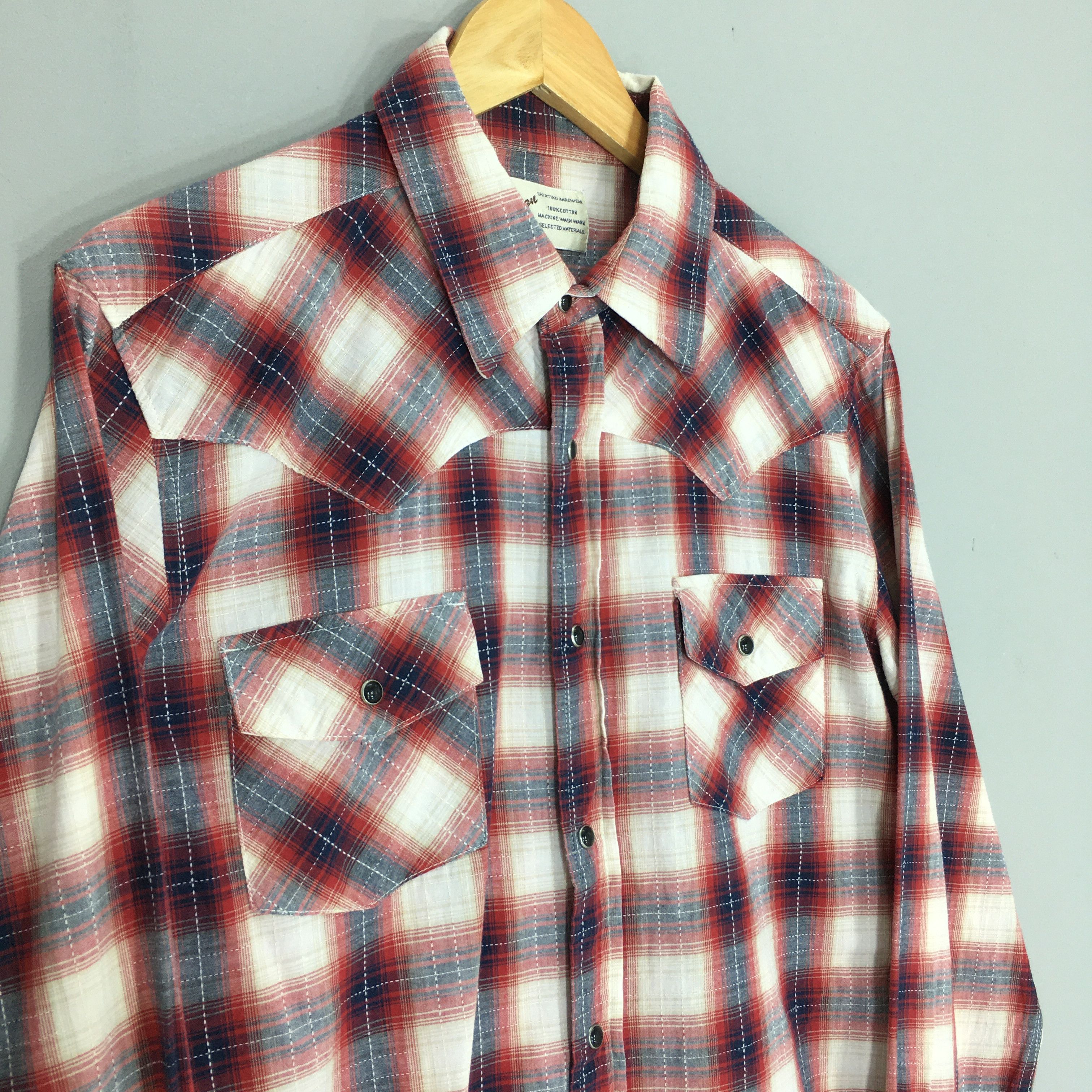 Vintage Vintage Plaid Shadow Tartan Checkered Flannel Shirt Large Size US L / EU 52-54 / 3 - 3 Thumbnail
