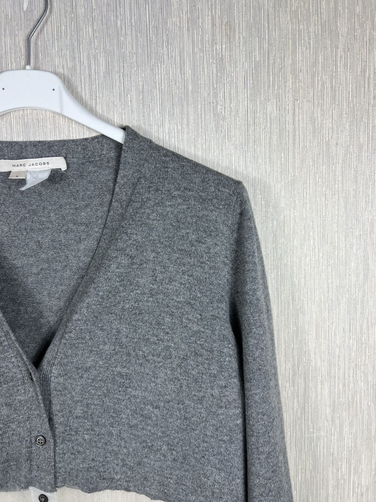 Marc Jacobs Marc Jacobs wool cashmere knit transparent cardigan sweater Size L / US 10 / IT 46 - 3 Thumbnail