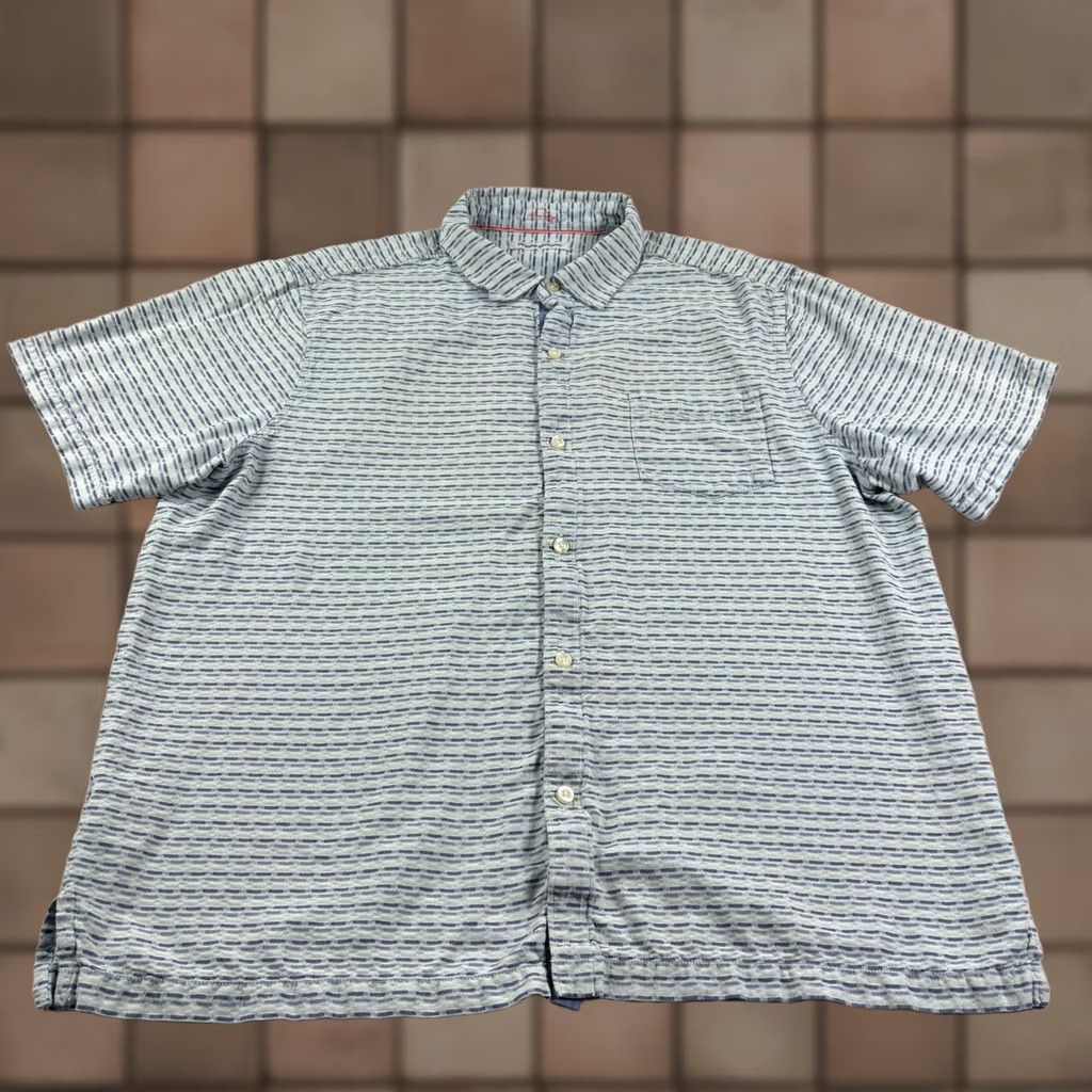 Tommy Bahama Tommy Bahama Silk Shirt Mens 2XL Blue Striped Button-Up Camp Shirt Size US XXL / EU 58 / 5 - 1 Thumbnail