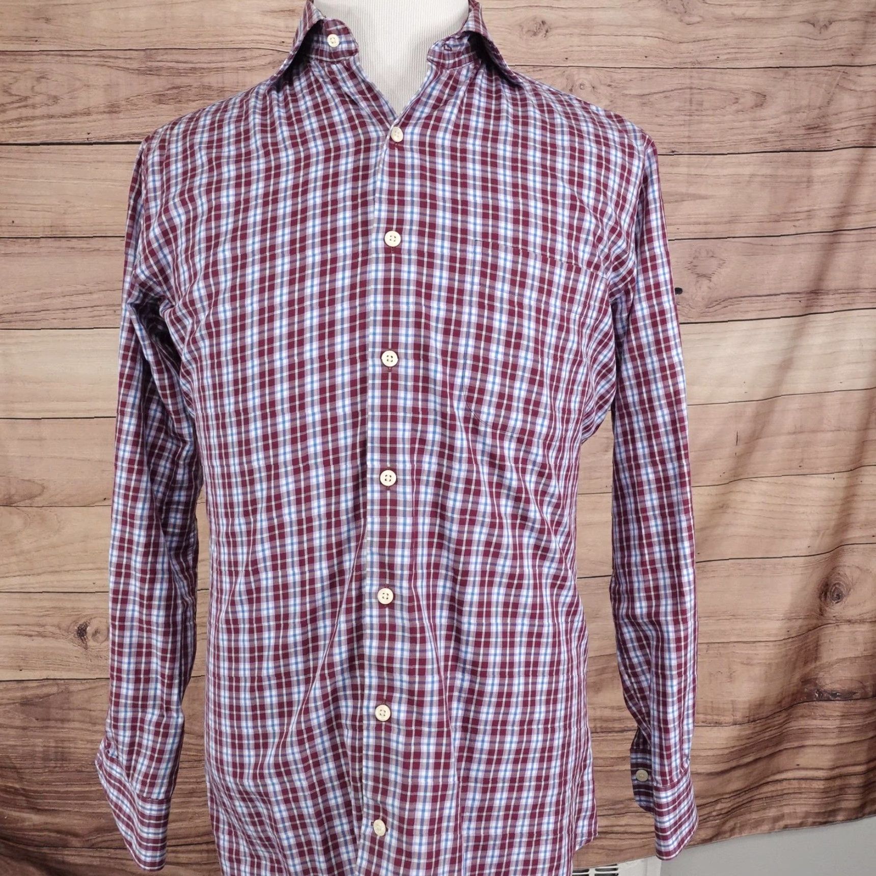 Peter Millar Peter Millar Shirt Mens M Red Plaid Long Sleeve Button-Up Cotton Regular Fit Size US M / EU 48-50 / 2 - 3 Thumbnail