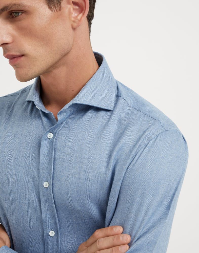 Brunello Cucinelli o1w1db10825 Shirt in Blue Size US XL / EU 56 / 4 - 2 Thumbnail