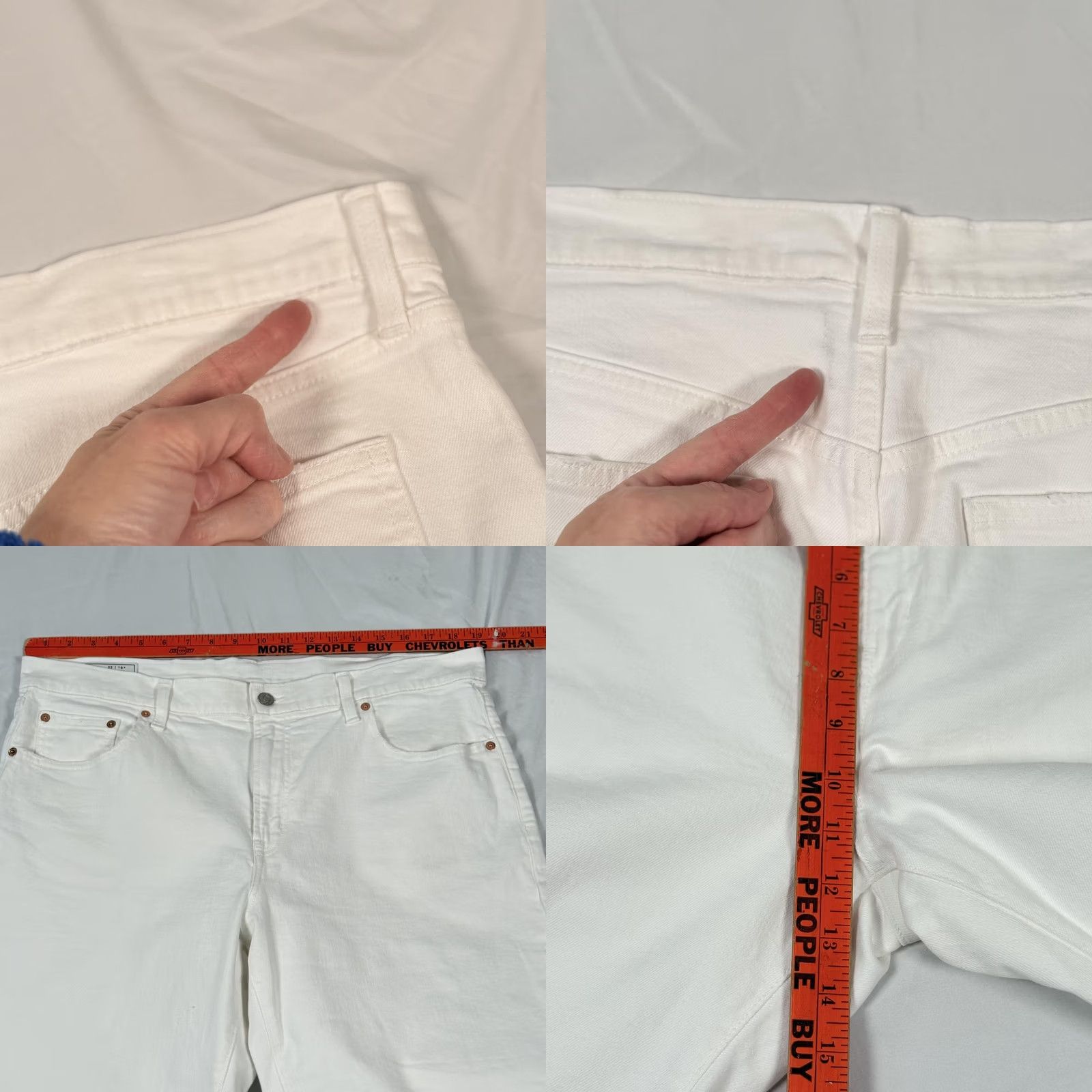 Gap VINTAGE Gap Jeans Womens 33 White Girlfriend Mid Rise Ankle Raw Hem Cropped Denim Size 24" / US 00 / IT 34 - 8 Thumbnail