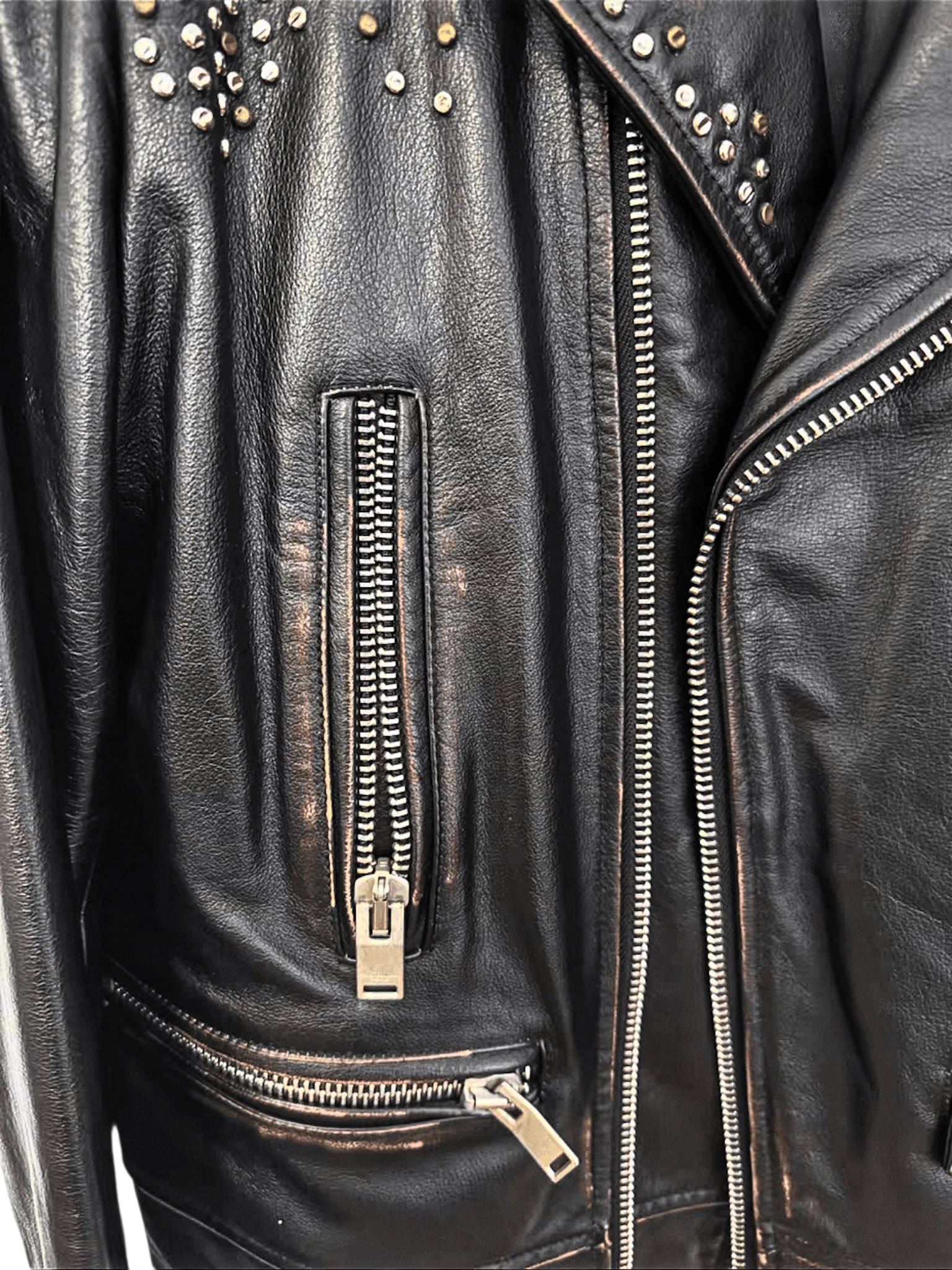 Hedi Slimane Premium Custom Studded Leather Biker Jacket (L01 Silhouette) Size US M / EU 48-50 / 2 - 3 Thumbnail