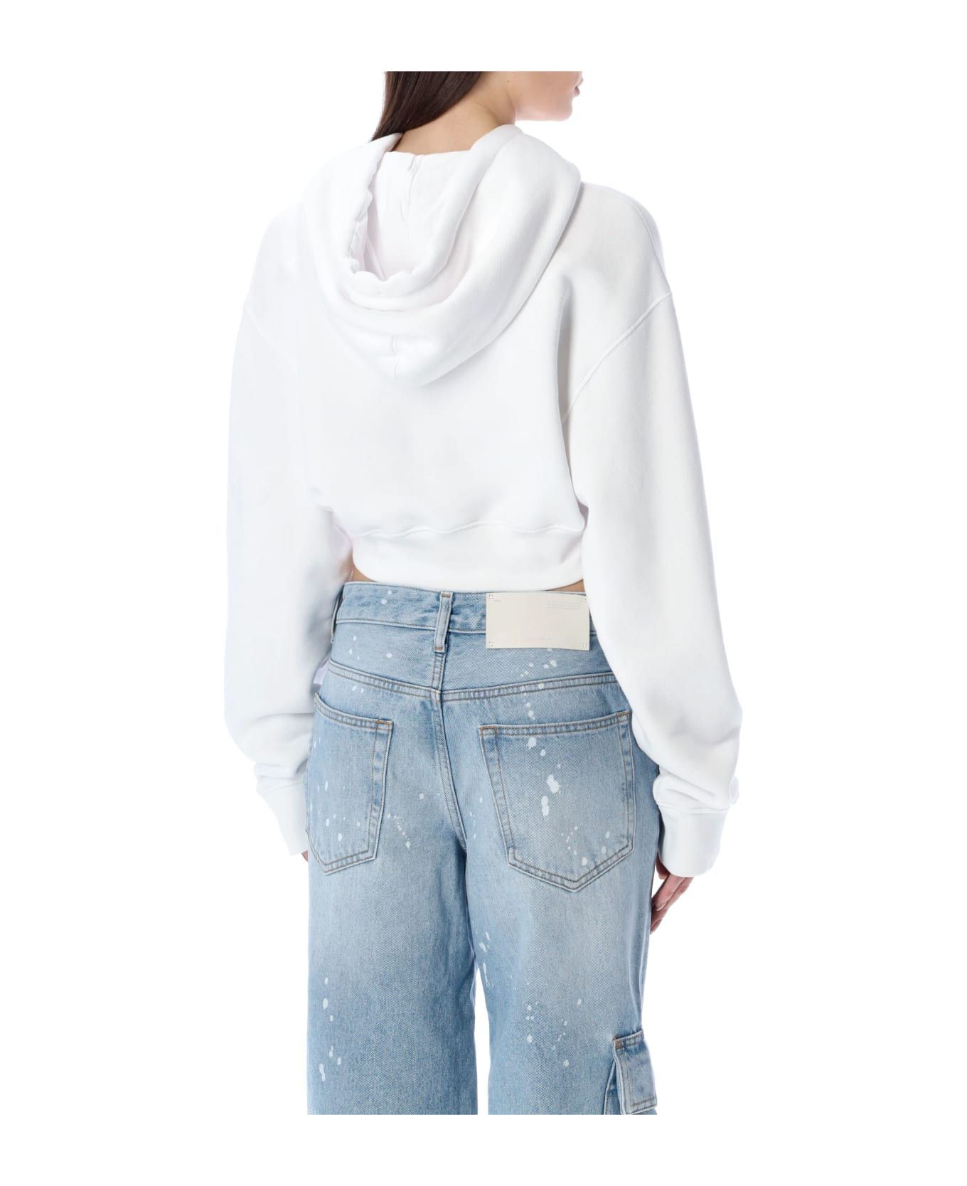 Off-White o1y1225 Logo Hoodie in White Size S / US 4 / IT 40 - 3 Thumbnail
