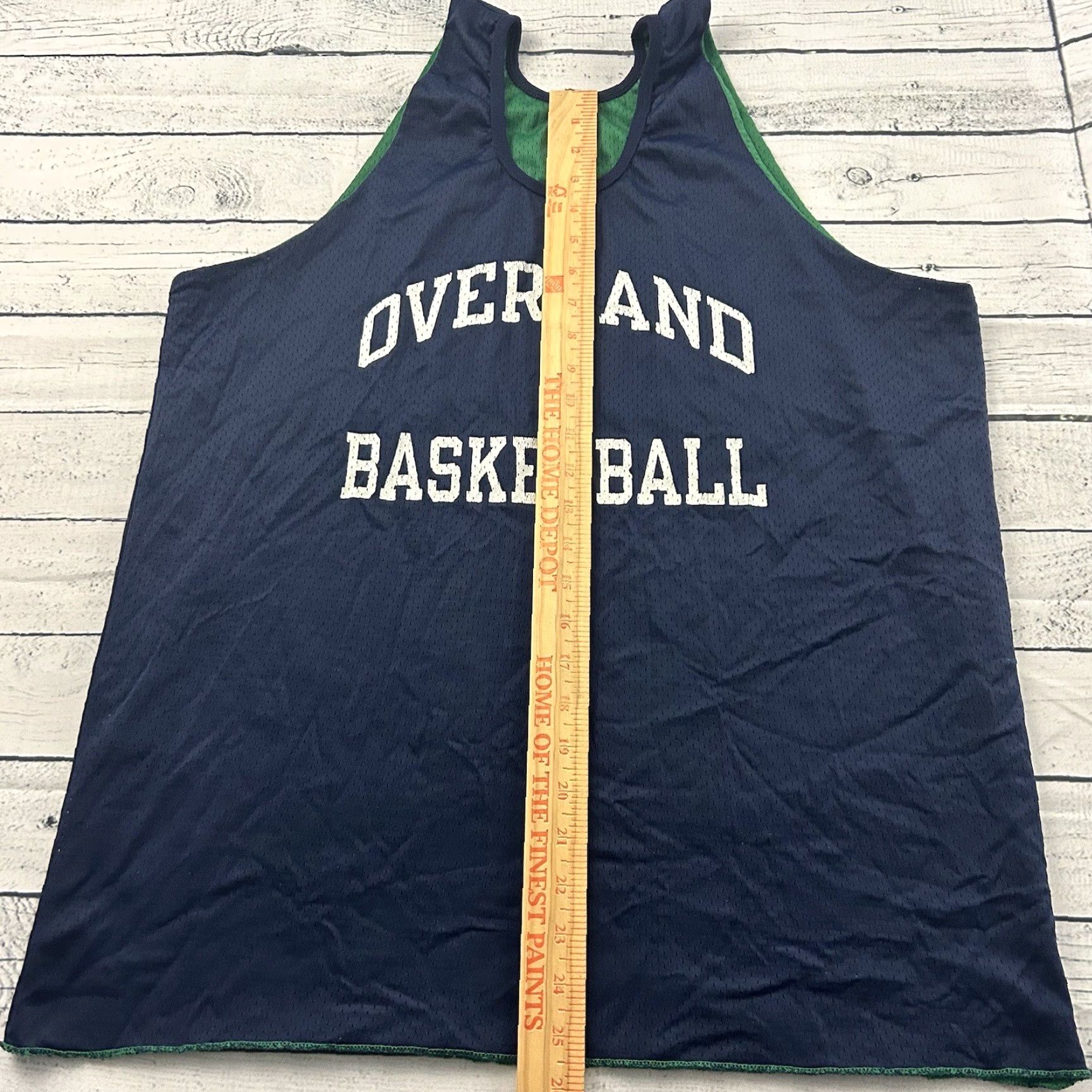 Vintage VINTAGE Overland High School Reversible Basketball Jersey Men Large Blue Green Size US L / EU 52-54 / 3 - 4 Thumbnail