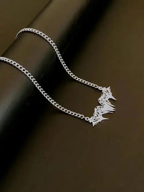 Jewelry × Vintage Retro Punk Necklace Chain Minimal Stainless Steel Size ONE SIZE - 2 Thumbnail