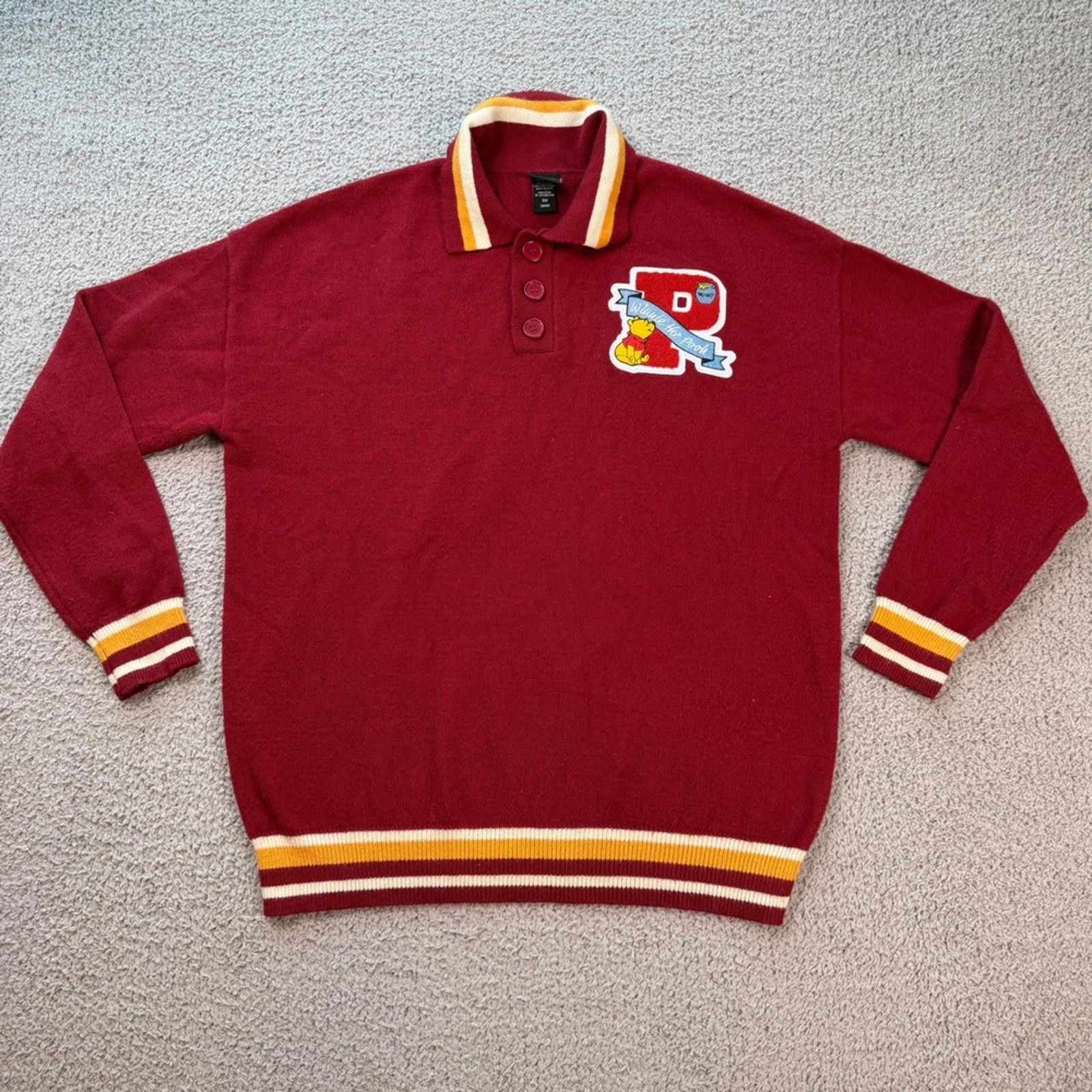 Disney Disney Winnie The Pooh Varsity Knit Sweater Red Patch Size US S / EU 44-46 / 1 - 1 Thumbnail