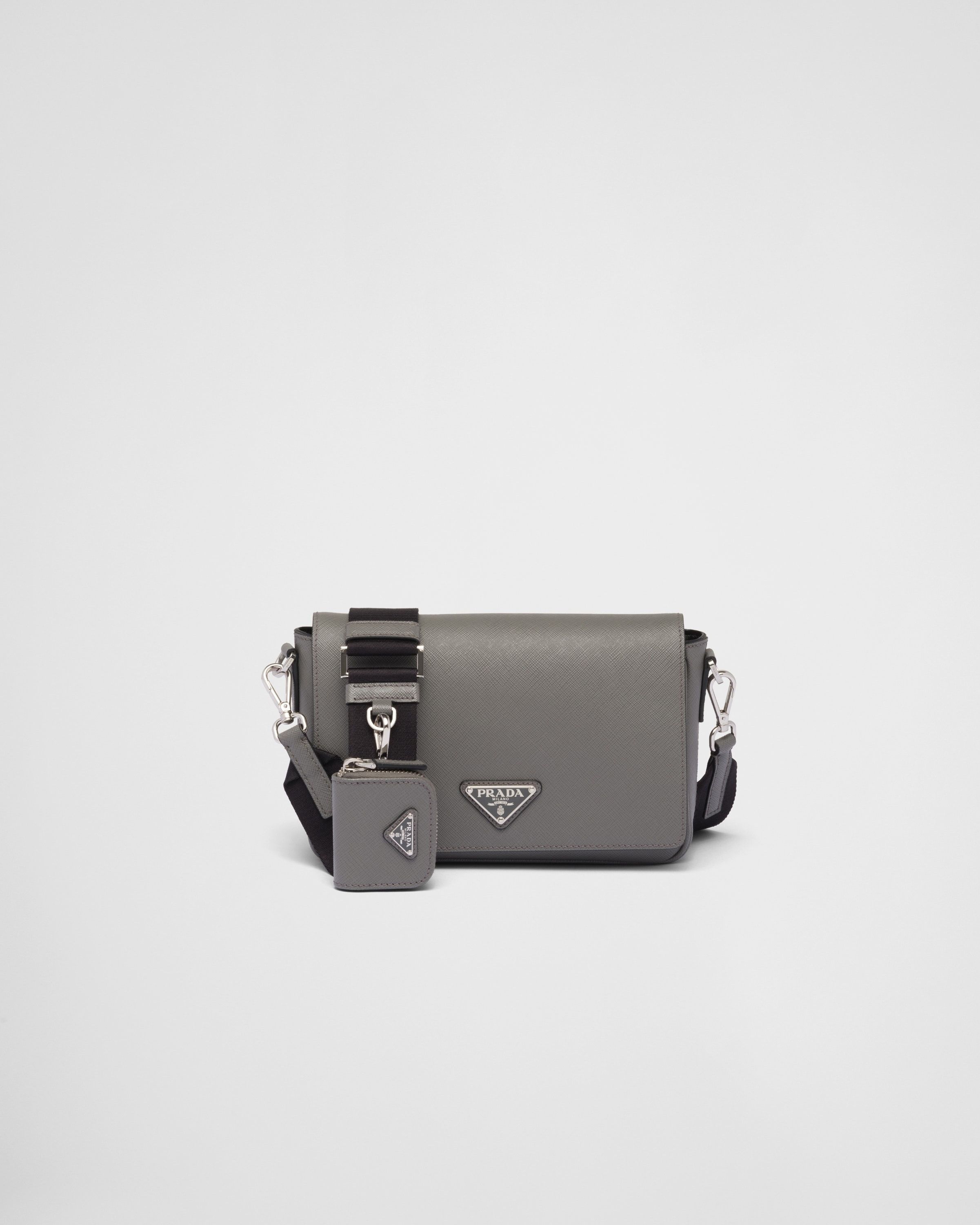 Prada o1bcso1str1025 Size: OS / Saffiano Shoulder Bag in Grey Size ONE SIZE - 1 Thumbnail