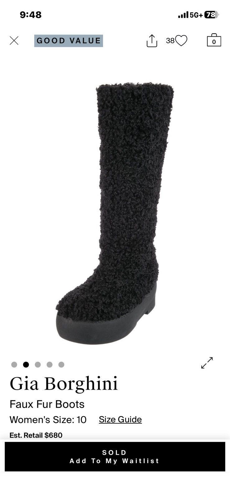 GIA BORGHINI Faux fur boots Size US 10 / IT 40 - 2 Thumbnail