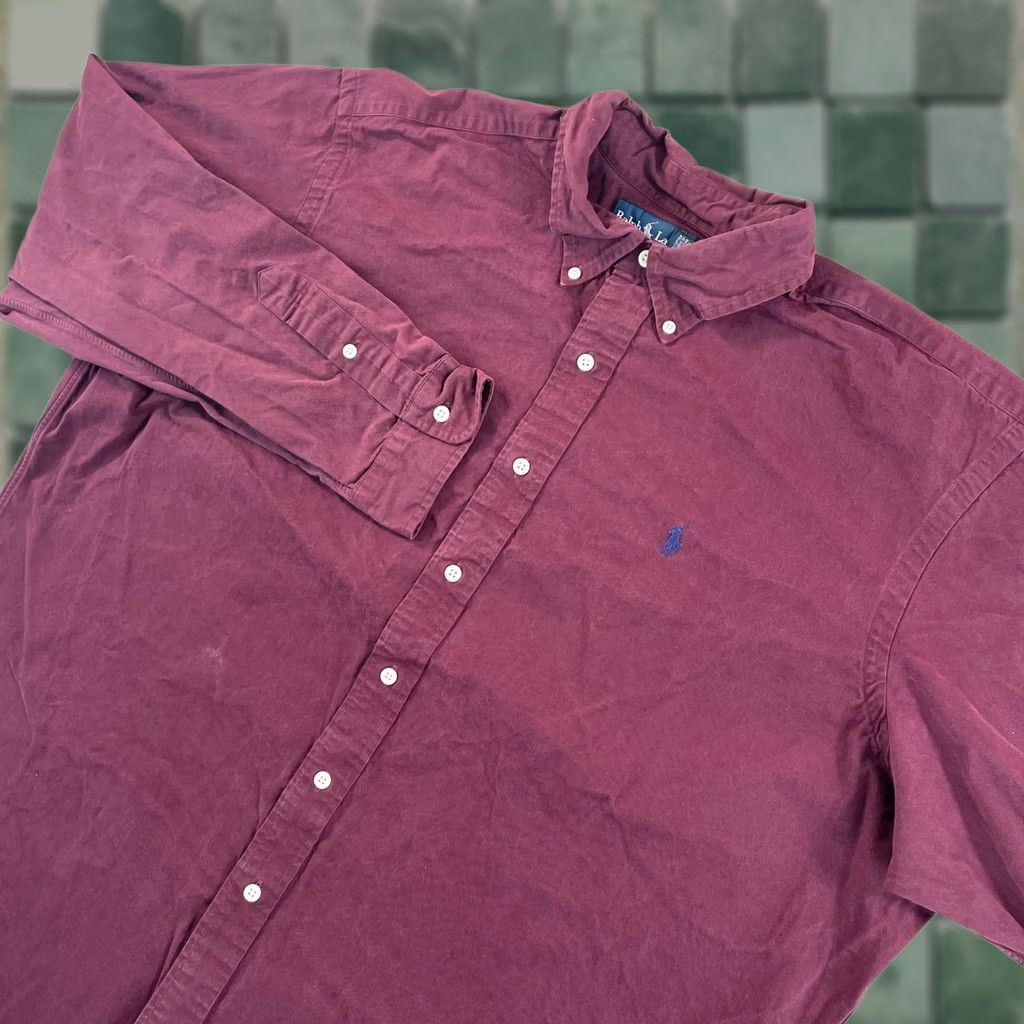 Polo Ralph Lauren Polo Ralph Lauren Oxford Shirt Men 2XL Maroon Classic Fit Pony Long Sleeve Prepp Shirt Size US XXL / EU 58 / 5 - 1 Thumbnail