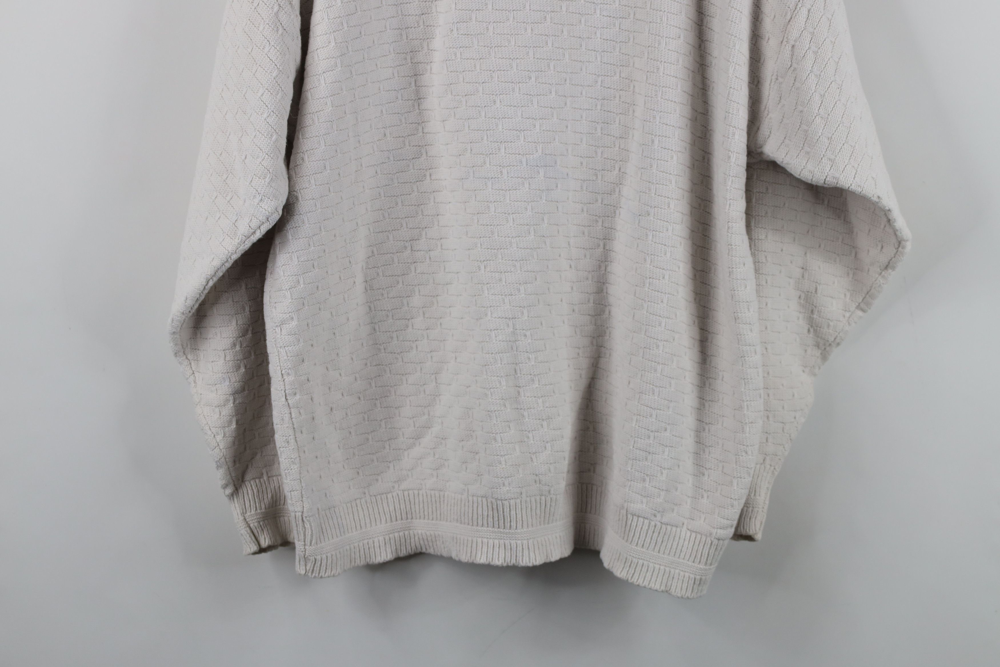 Vintage Vintage 90s Streetwear Cotton Knit Sweater Light Gray USA Size US M / EU 48-50 / 2 - 13 Thumbnail