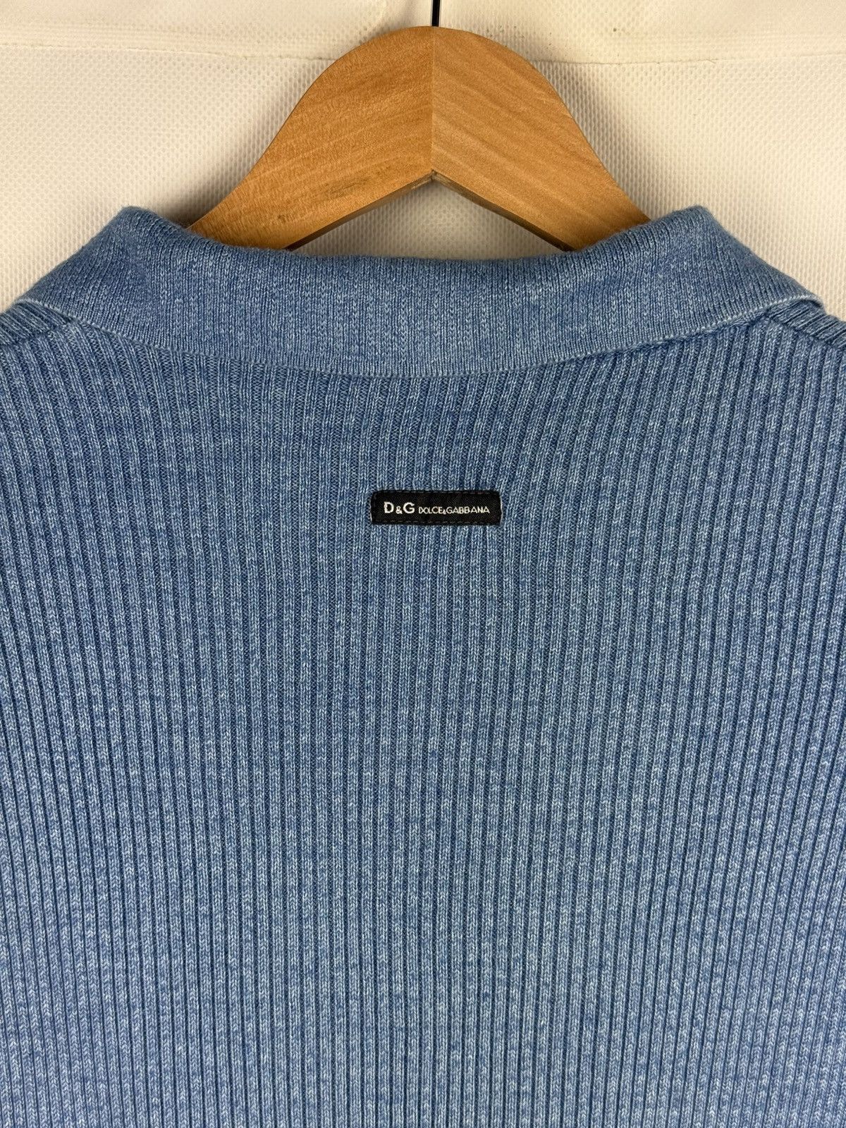 Dolce & Gabbana D&G Dolce & Gabbana Vintage S/s Knitted Rib Polo T Shirt Size US L / EU 52-54 / 3 - 18 Thumbnail