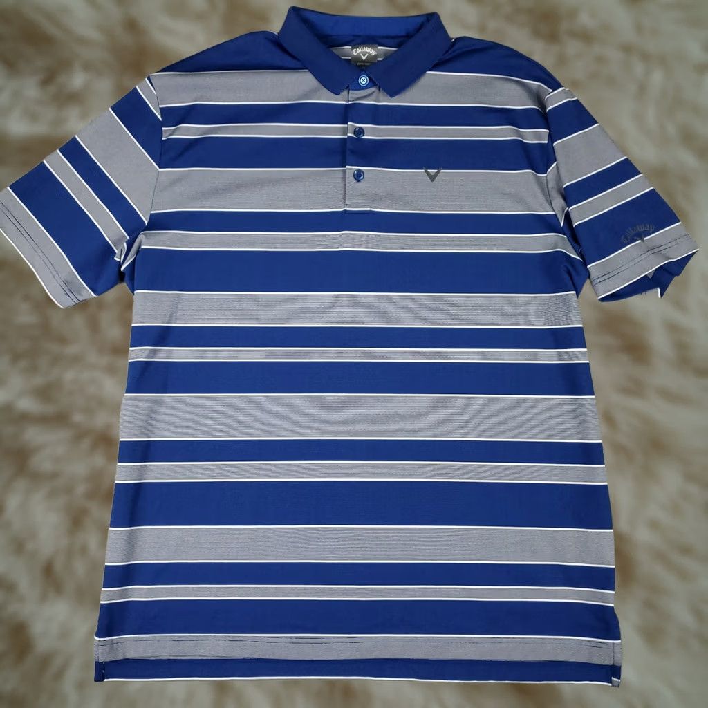Callaway Callaway Polo Shirt Mens XL Blue Striped Short Sleeve Golf Casual Polo Shirt Mens XL Blue Striped Size US XL / EU 56 / 4 - 1 Thumbnail