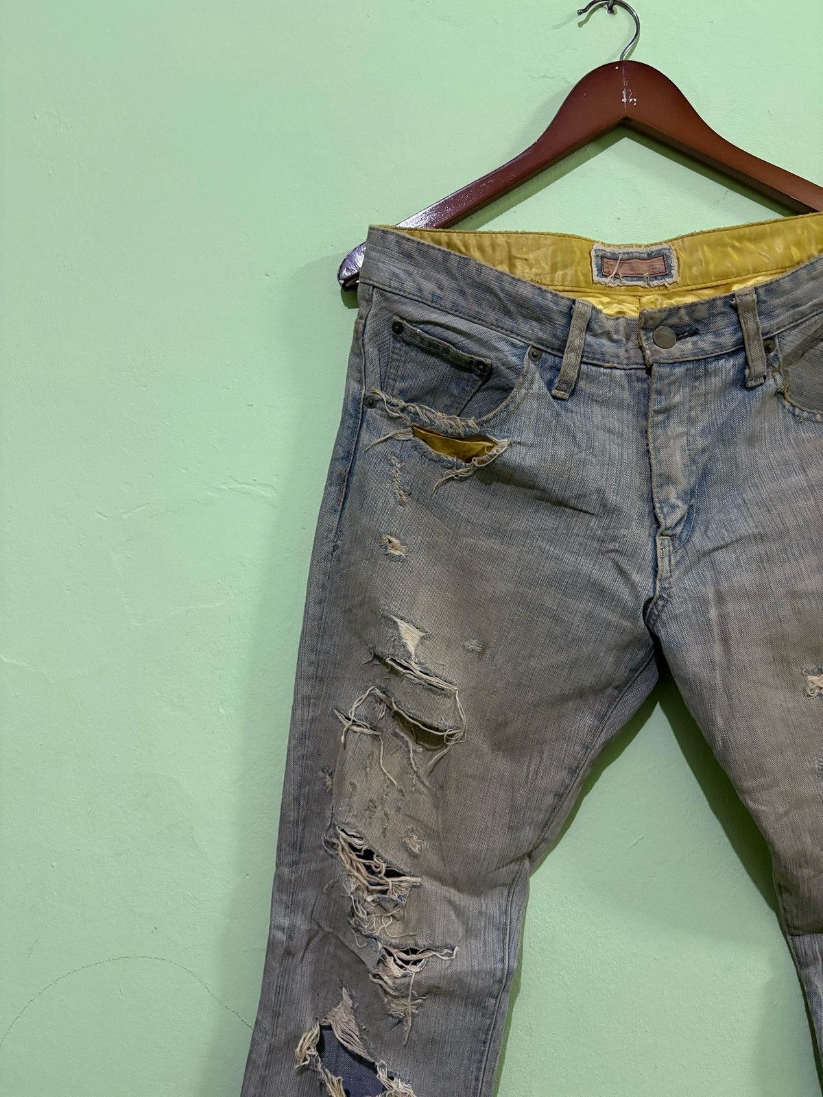 Japanese Brand AXA Streetwear Flared Distressed Denim Size US 32 / EU 48 - 2 Thumbnail