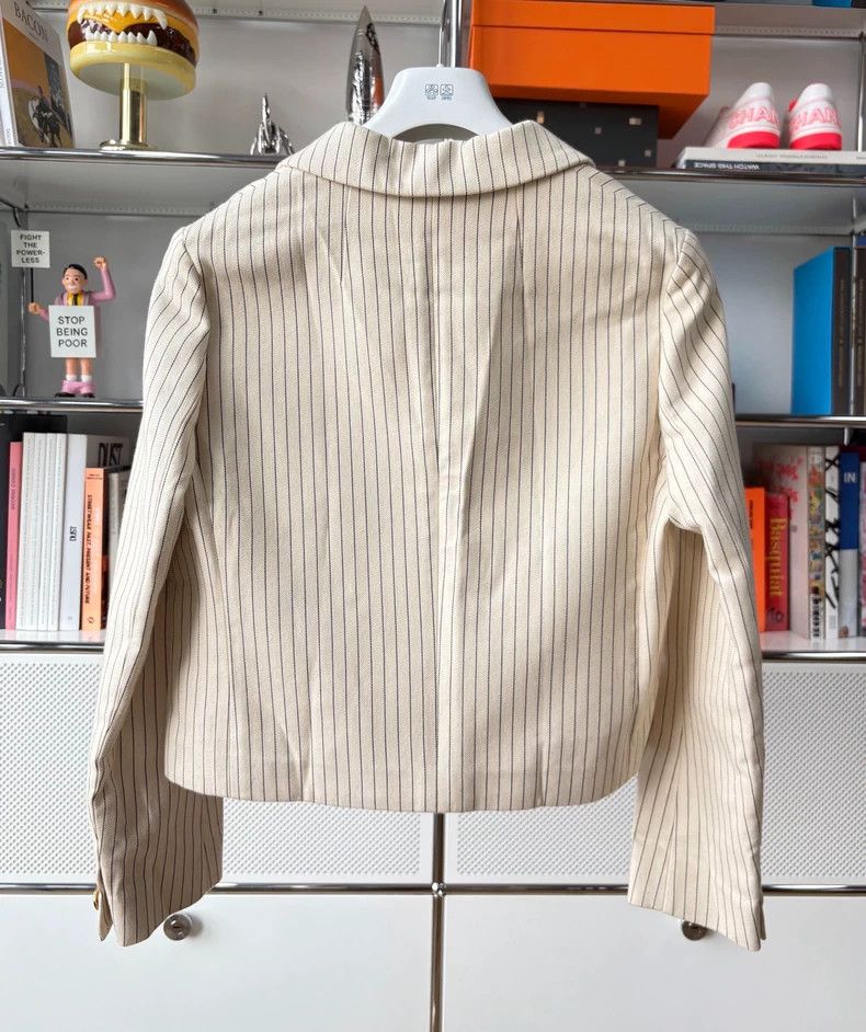 Dior Dior Cotton and mulberry silk white striped suit Size S / US 4 / IT 40 - 3 Thumbnail