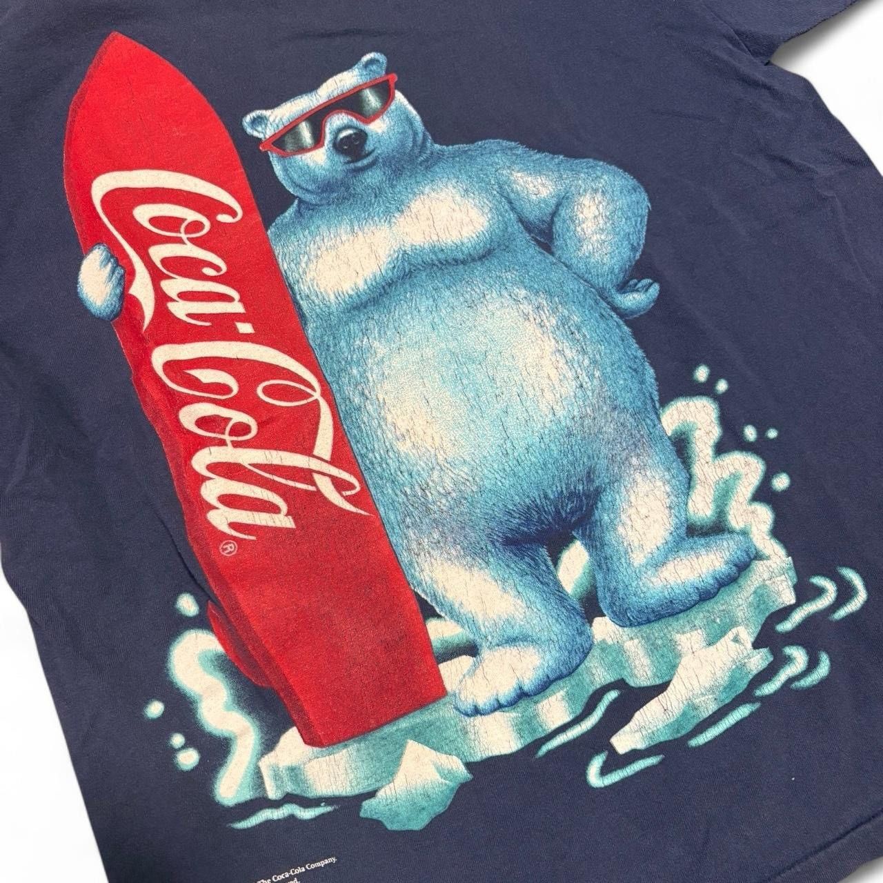 Coca Cola sz L - Vintage 1995 Coca Cola Polar Bear Surfboard T-Shirt Size US L / EU 52-54 / 3 - 2 Thumbnail