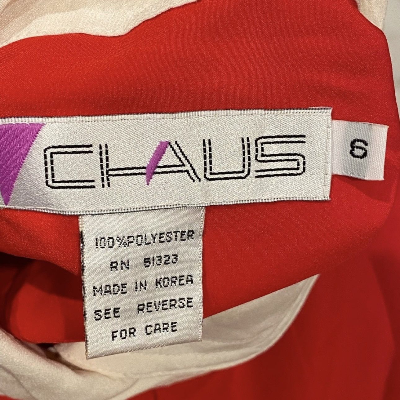 Vintage Vintage 80s 90s Pleat Front Blouse Double Breasted Red 6 Size M / US 6-8 / IT 42-44 - 5 Thumbnail