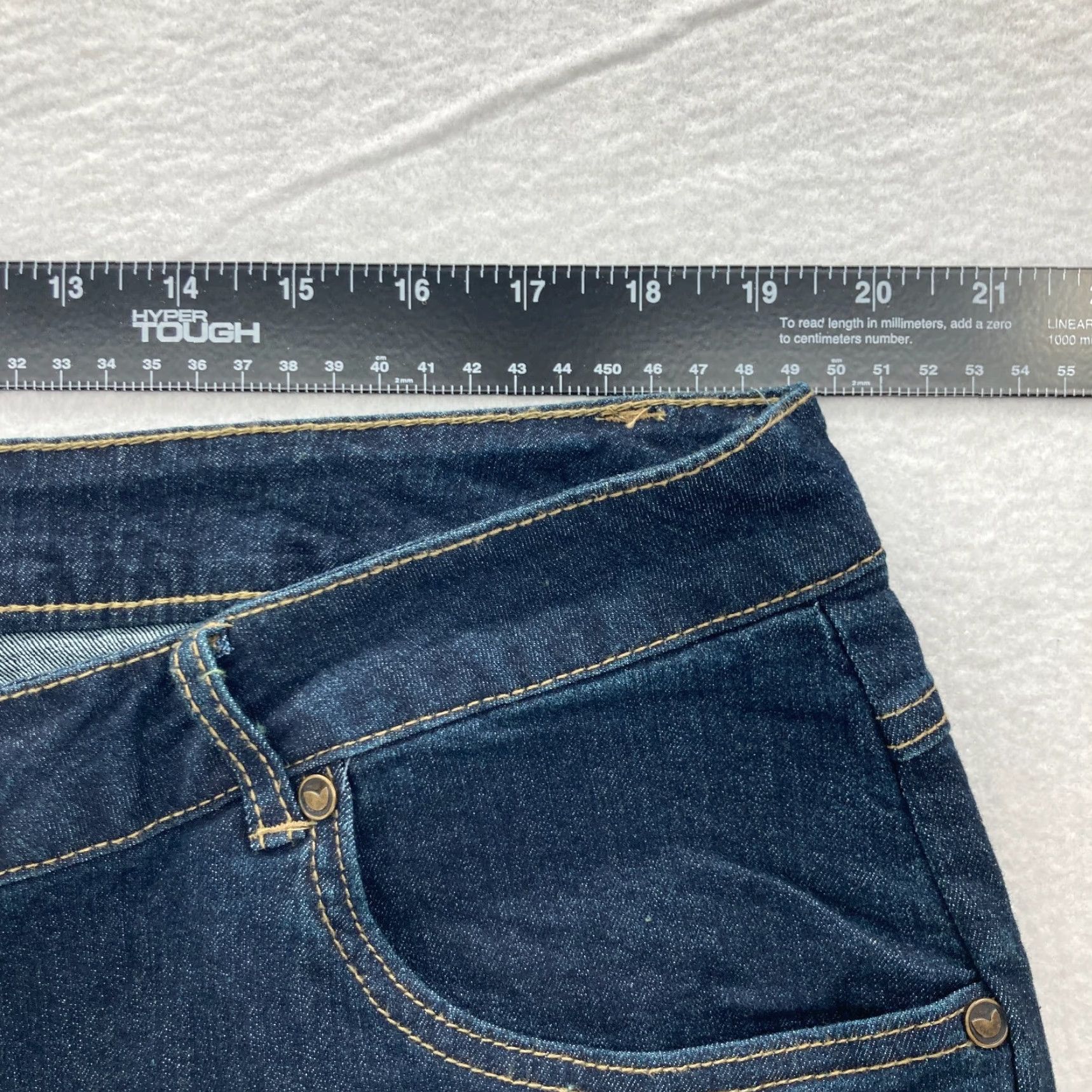 Vintage Woman Within Jeans Womens Size 22 Petite Dark Wash Denim High Rise Straight Jeans Shaft 27 in Blue Womens Jeans Size 40" / US 18 - 6 Thumbnail