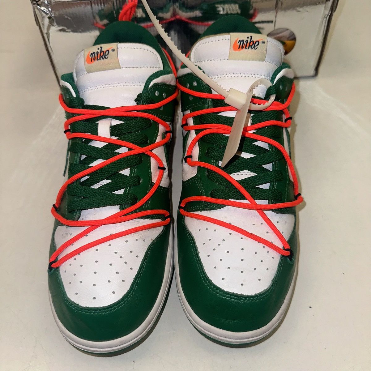 Nike × Off-White × Virgil Abloh Size 11.5 - Nike Dunk Low OFF-WHITE Pine Green 2019 Size US 11.5 / EU 44-45 - 4 Thumbnail