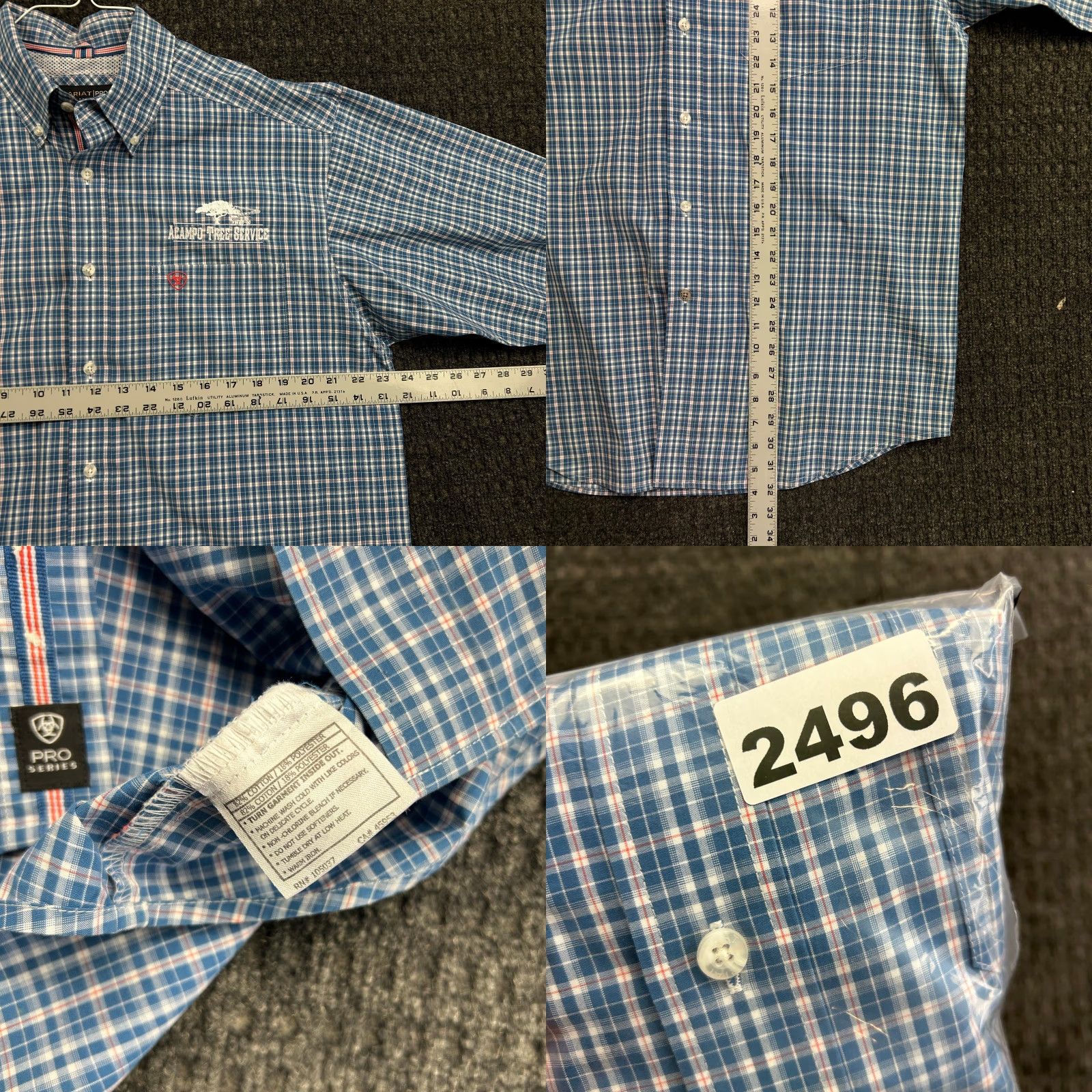 Ariat Ariat Pro Series Button-Up Shirt L Blue Plaid Long Sleeve Workwear Cowboy Rodeo Shirt Mens Size US L / EU 52-54 / 3 - 8 Thumbnail