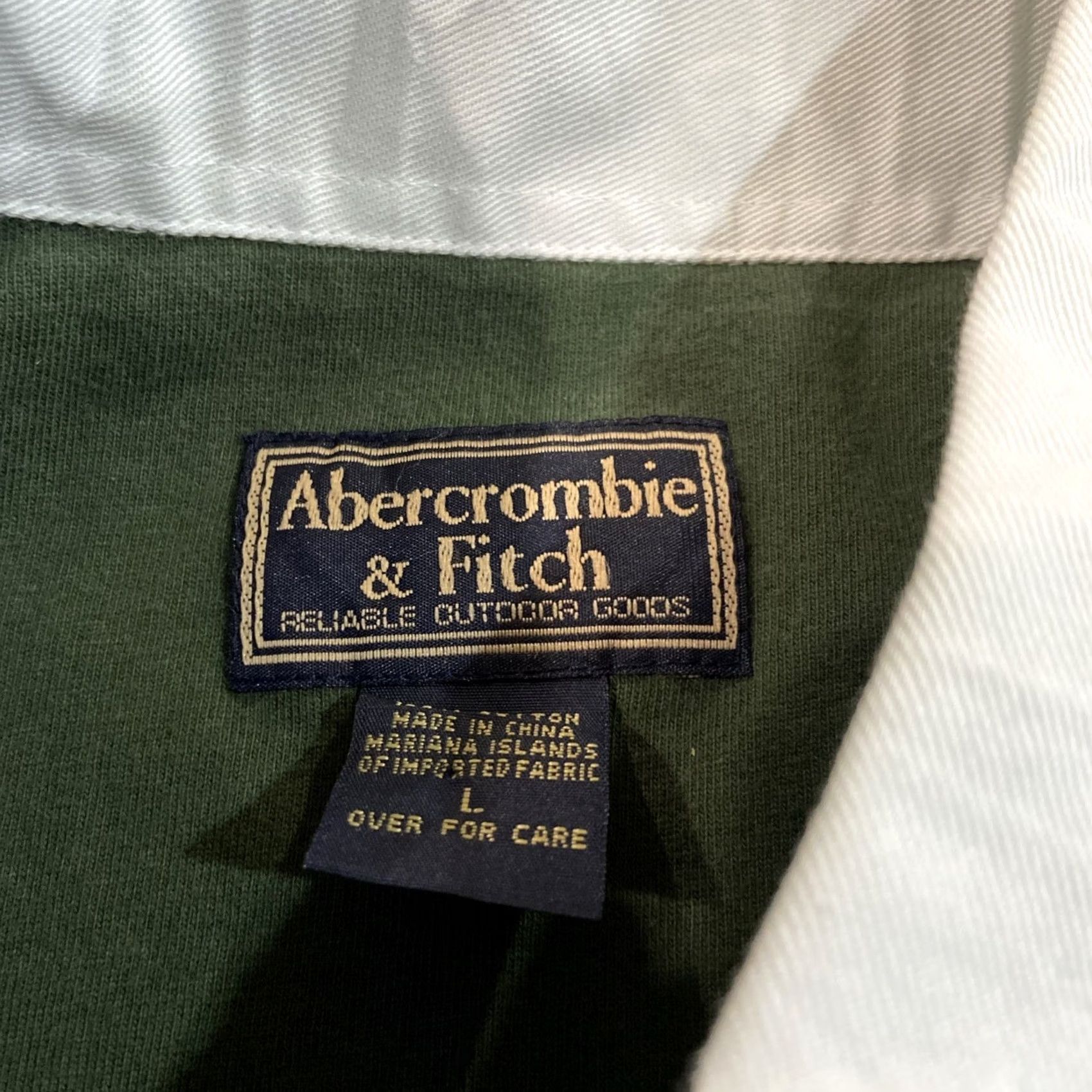 Abercrombie & Fitch Abercrombie & Fitch Polo Shirt Mens L Green Contrast Collar Striped 100% Cotton Golf Casual Size US L / EU 52-54 / 3 - 3 Thumbnail
