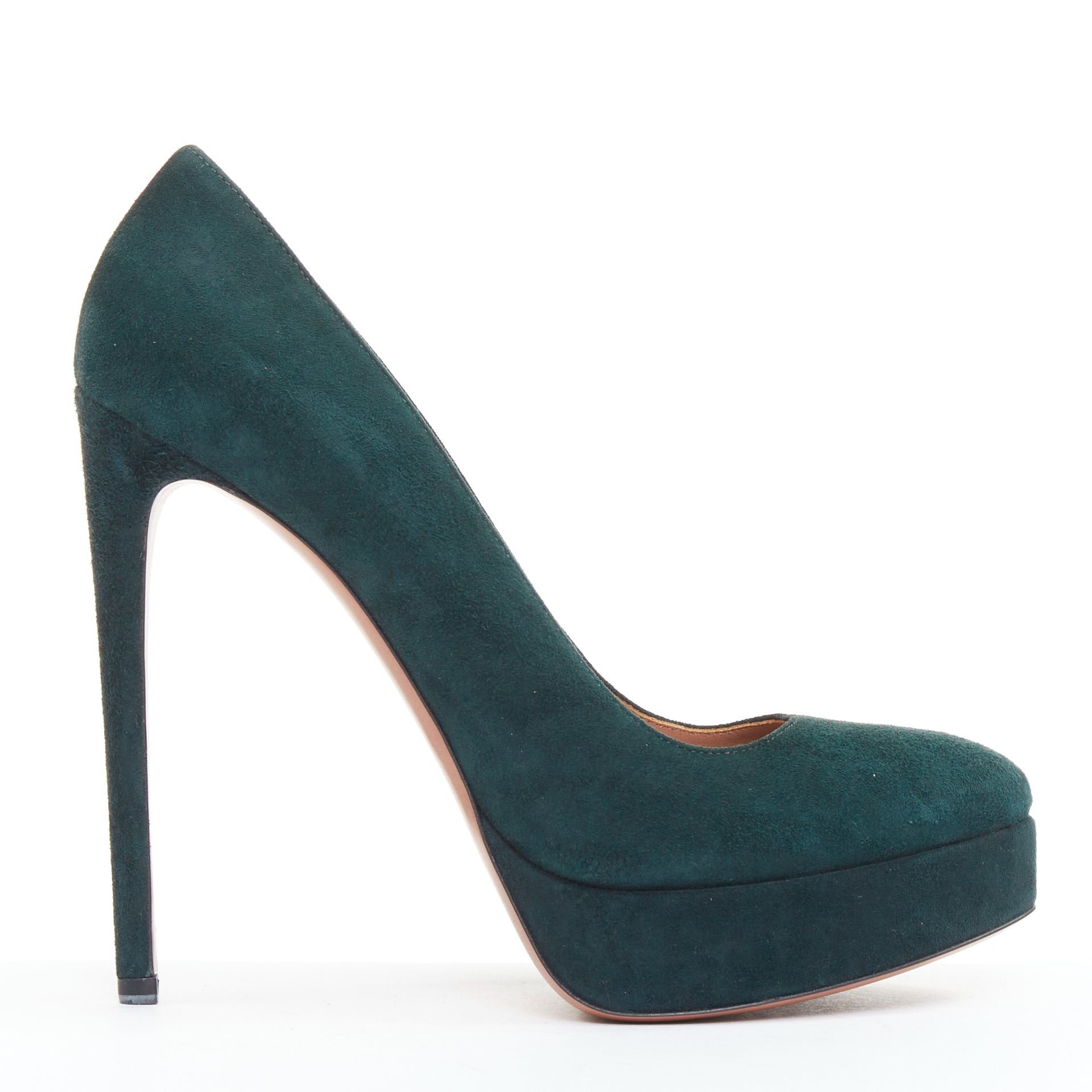 Alaia ALAIA forest green suede almond toe platform pumps EU37.5 Size US 7.5 / IT 37.5 - 1 Thumbnail