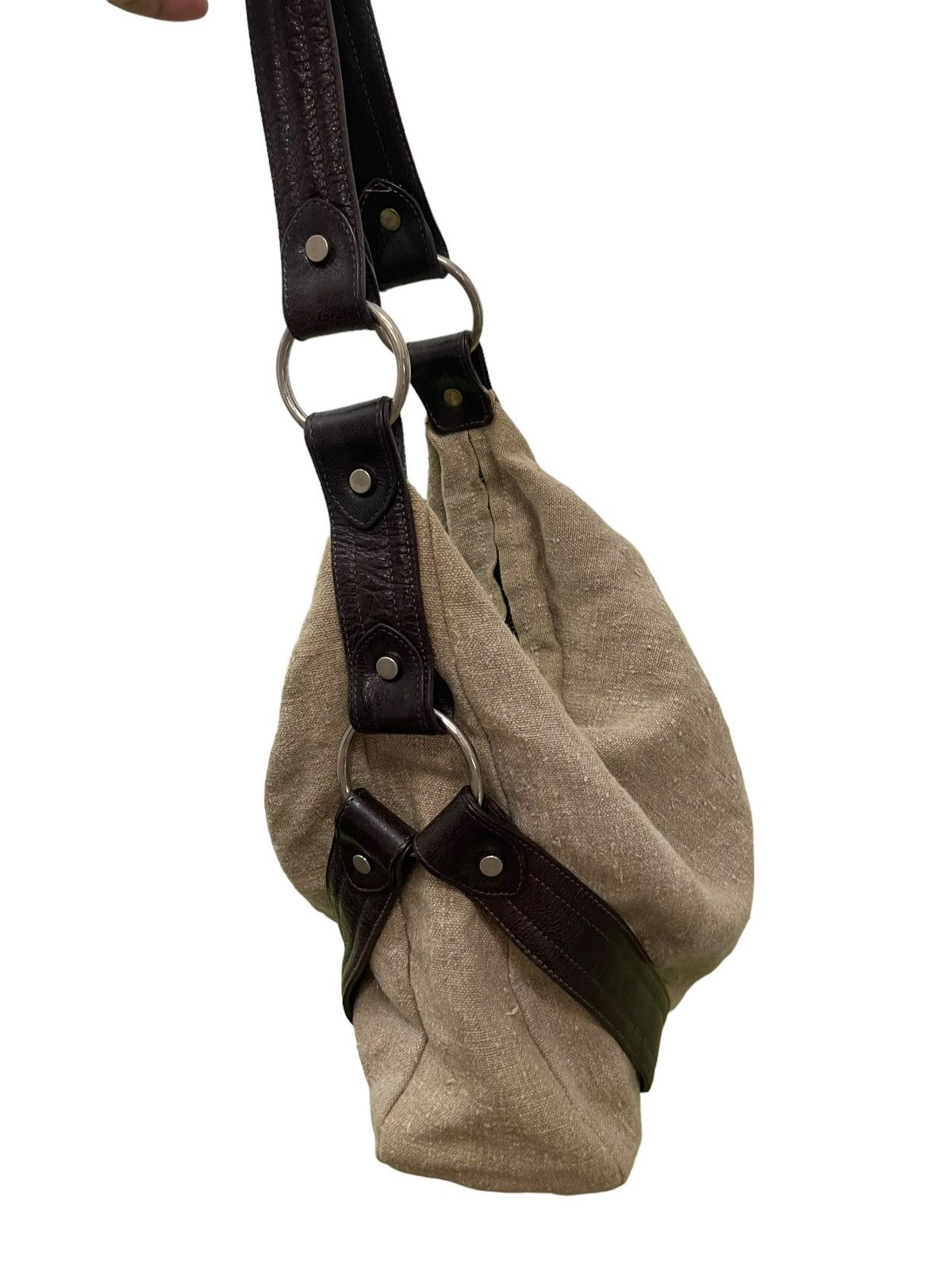Japanese Brand Hemp Linen Leather Kale Shoulder Bag 3🟩 Size ONE SIZE - 2 Thumbnail
