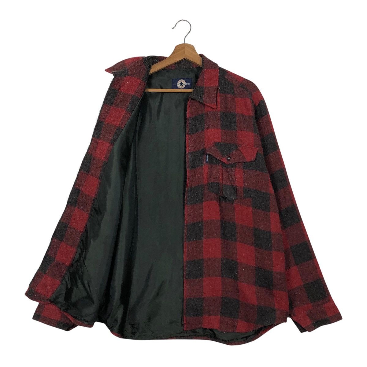 Japanese Brand 📌Vintage Wool Zipper Jacket Tartan Design Converse All Star Size US M / EU 48-50 / 2 - 11 Thumbnail