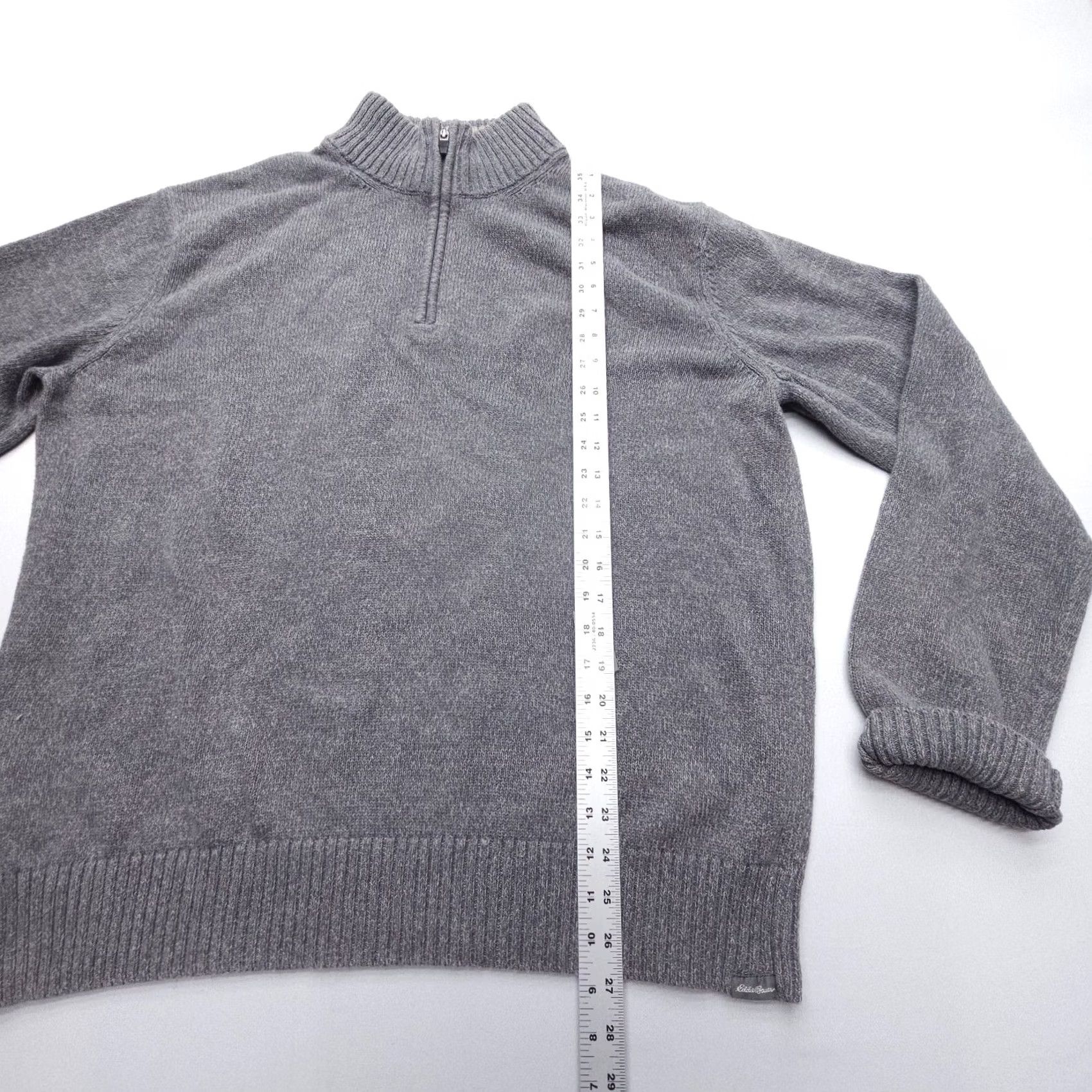Eddie Bauer Eddie Bauer 1/4 Zip Knit Sweater Mens XL Gray Heavy 100% Cotton Outdoor Mock Neck Pullover Size US XL / EU 56 / 4 - 6 Thumbnail