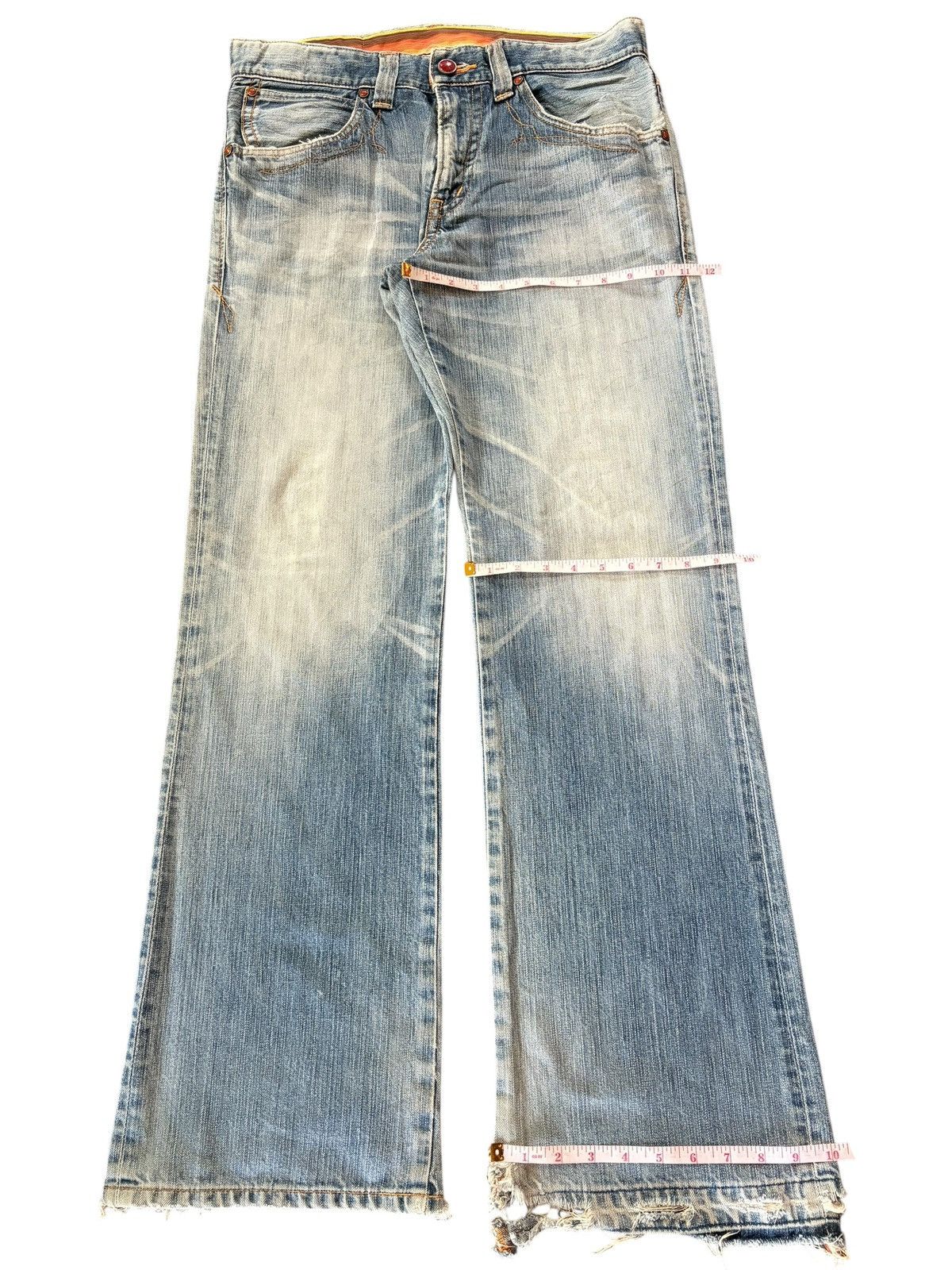 Edwin Vintage Edwin 503 Faded Wash Distress Flare Jeans Size US 33 - 8 Thumbnail