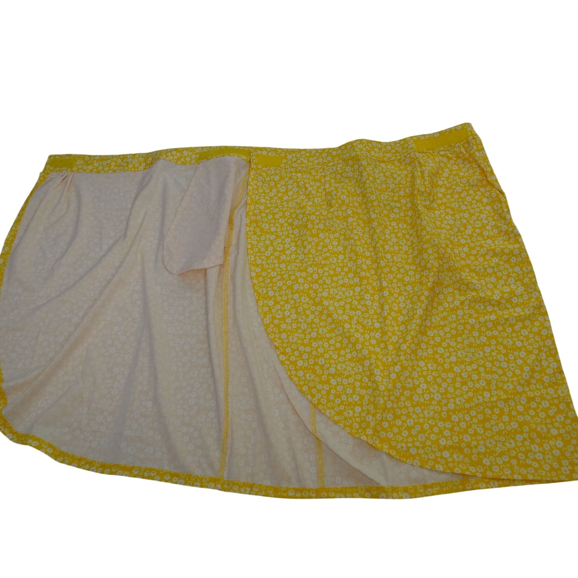 Other RipSkirt Hawaii Women Yellow Ditsy Daisy Wrap Skirt Size L Size 35" - 5 Thumbnail