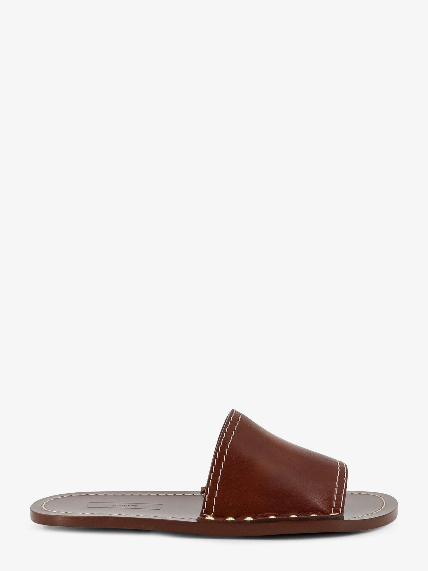 Toteme Low Leather Sandals With Metal Studs On The Sides Size US 6 / IT 36 - 1 Thumbnail
