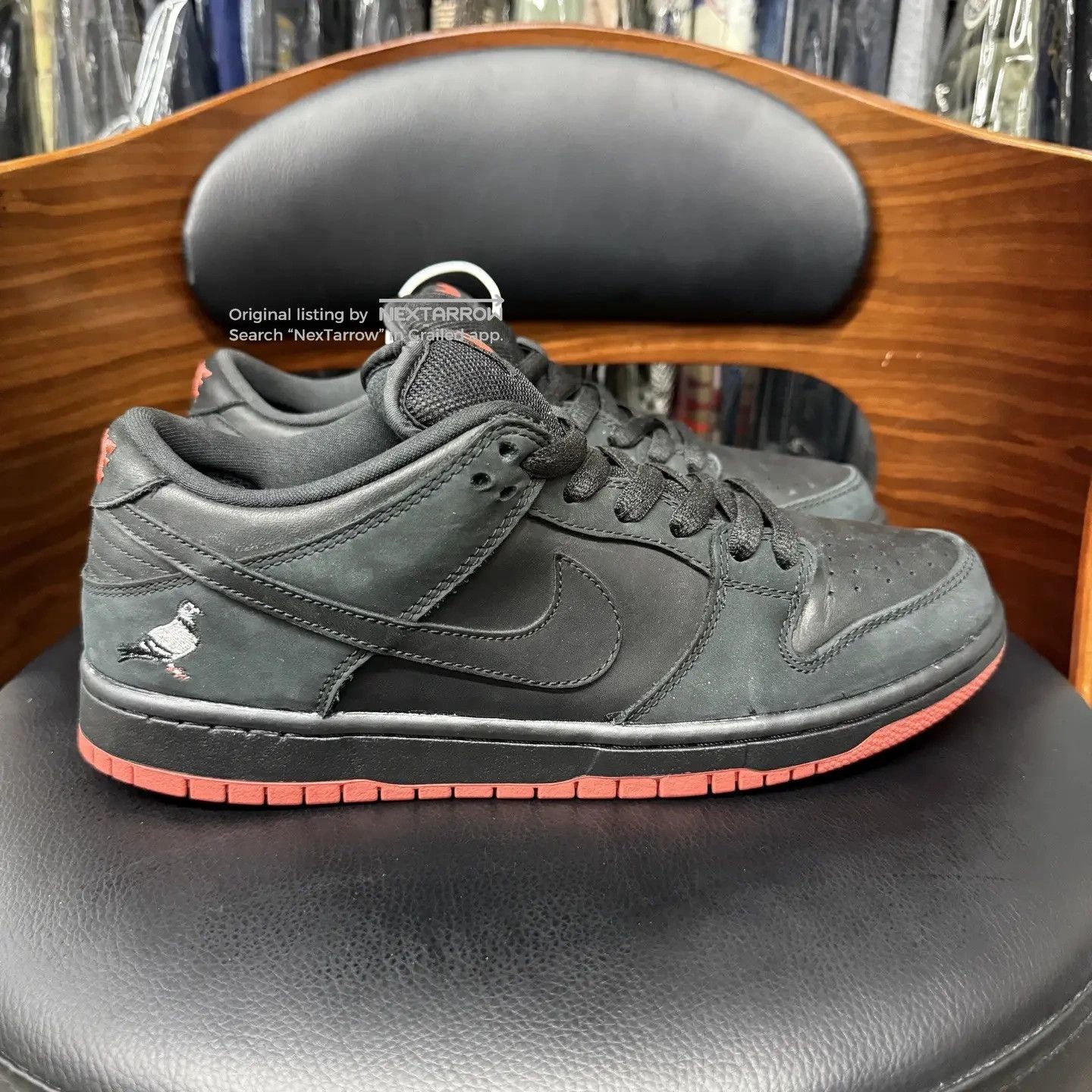 Nike Nike SB Dunk Low Black Pigeon Black-Red 42.5 DS Size US 9.5 / EU 42-43 - 4 Thumbnail