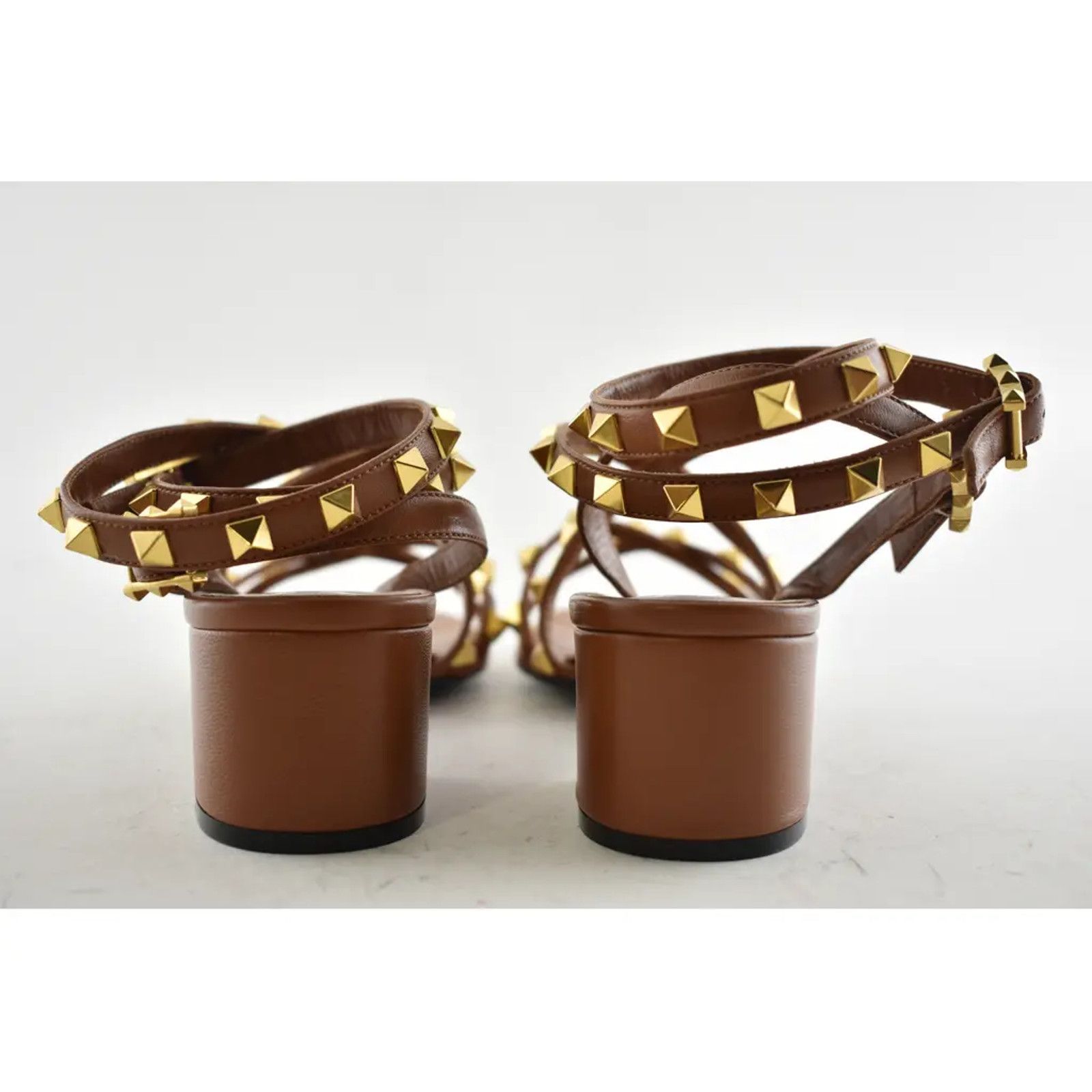 Valentino Valentino Rockstud Brown Flair City Ankle Strap Wrap Size US 7 / IT 37 - 11 Thumbnail
